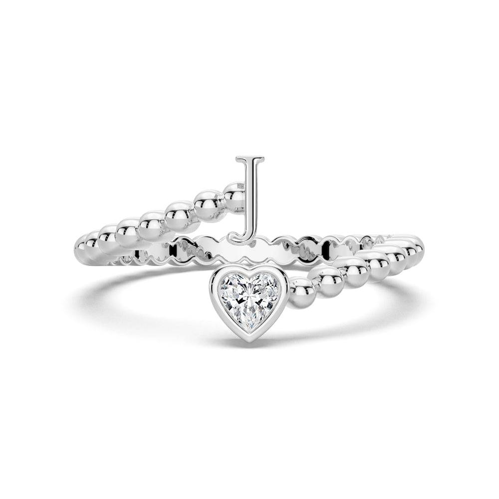 Lab Grown Diamond Personalized Initial Promise Ring for Women - Custom Engraved 14K Gold/White Gold Name Letter Ring - Perfect for Anniversaries, Engagements & Special Occasions