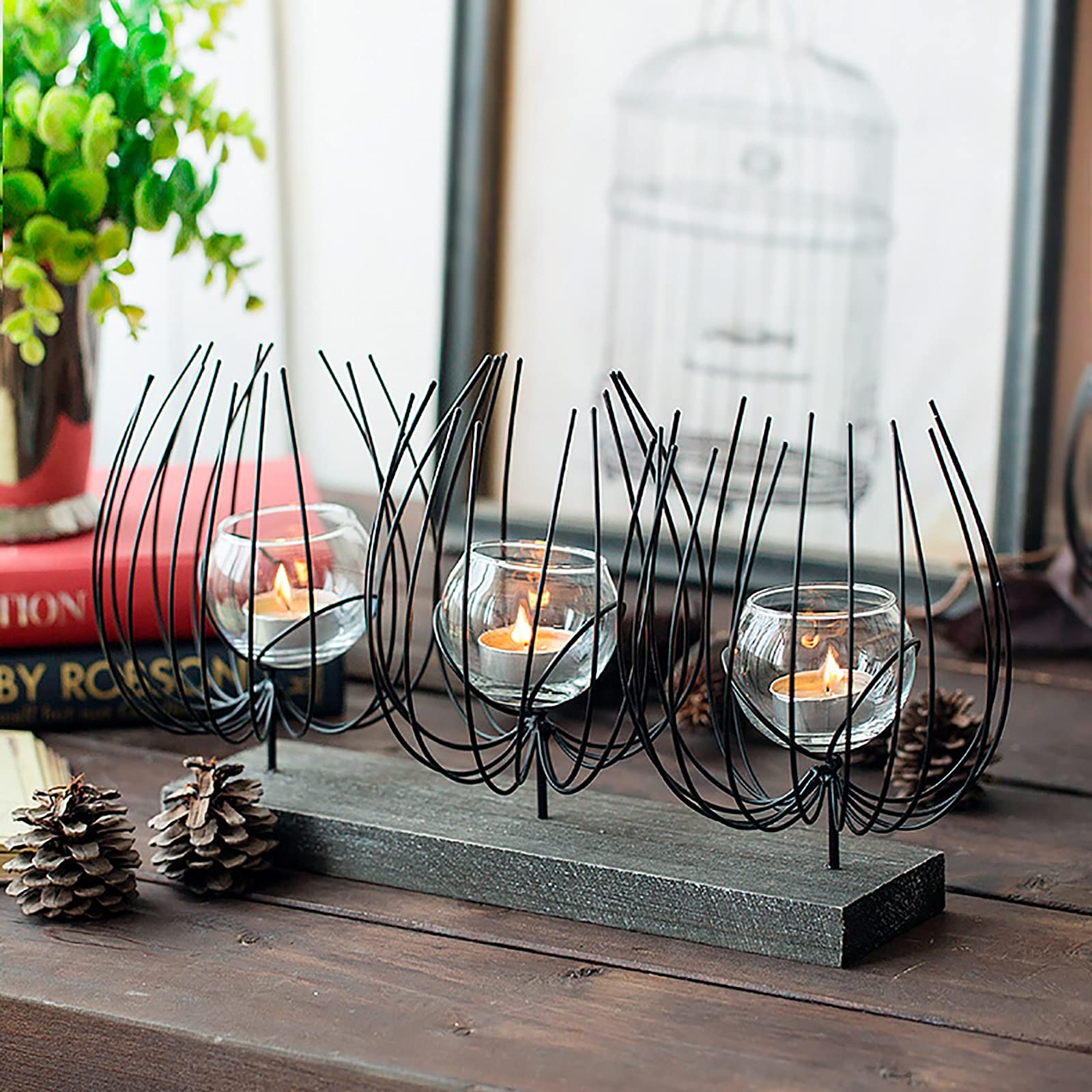 European Style Wrought Iron Candle Holder - Vintage Retro Candlestick for Romantic Dinner, Wedding Decor, Home & Party Decoration - Perfect for Gifts & Candlelight Ambiance (Color: Copper)