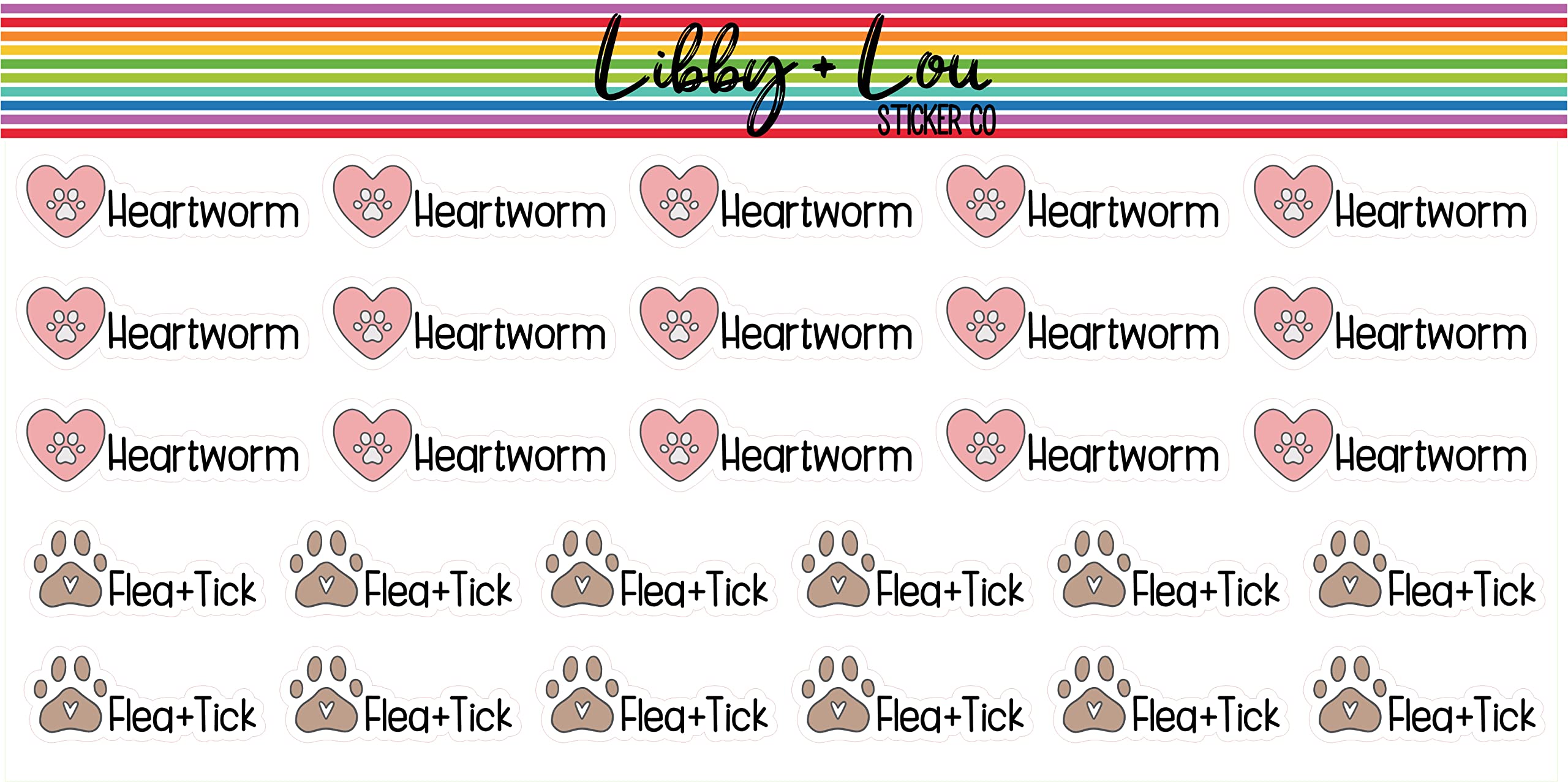 Flea Meds Planner Stickers - Pet Care Organization for Busy Pet Owners