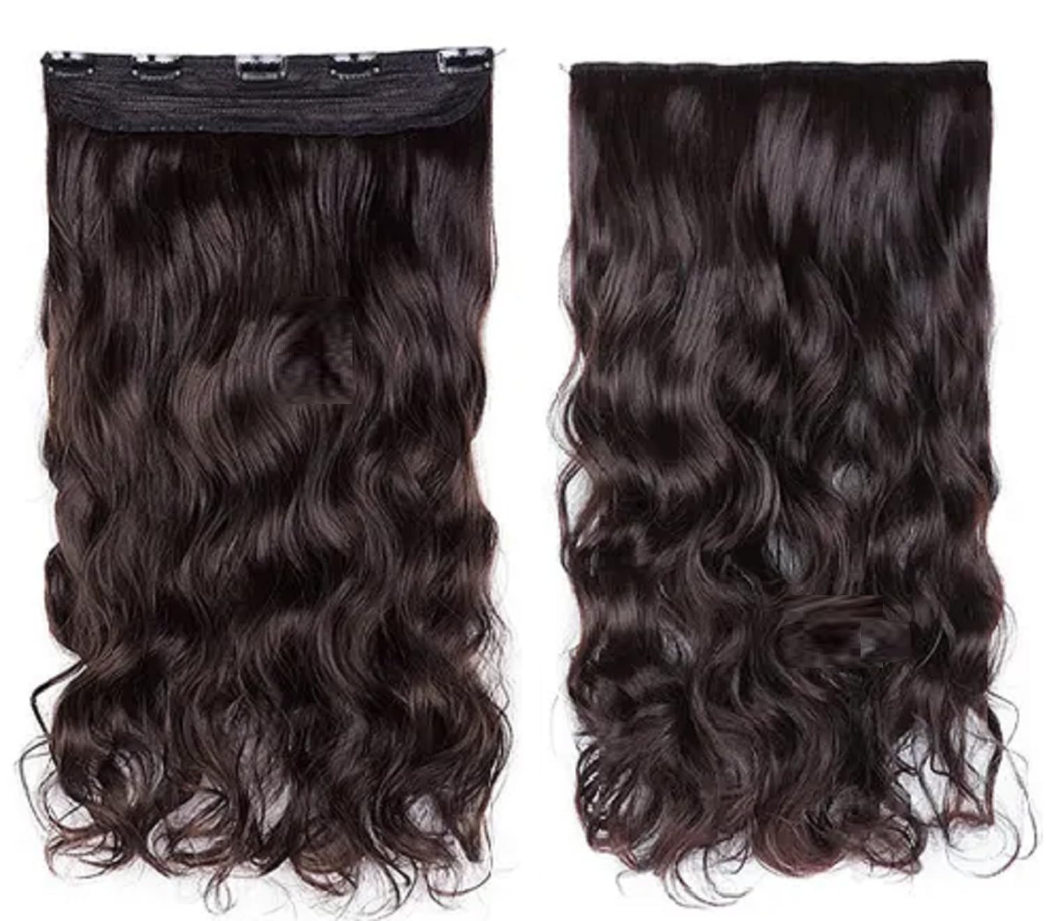 MoonEyes 5 Clip-in Brown Curly Wavy Hair Extensions 120g - Natural Looking Human Hair for Women & Girls | Perfect for Parties, Weddings & Daily Styling