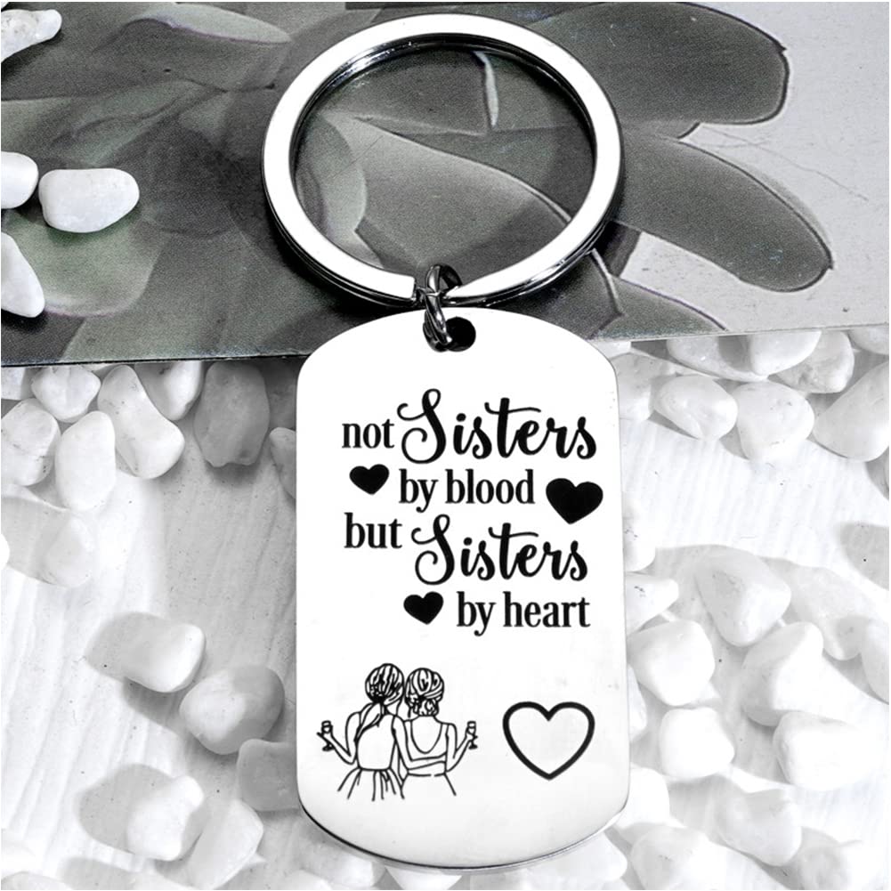 ZAHSY BFF Soul Sister Keychain - Best Friend Birthday Gifts for Women, Unique Sister by Heart Jewelry - Perfect for Anniversaries, Graduation, Christmas & Friendship Day Gifts