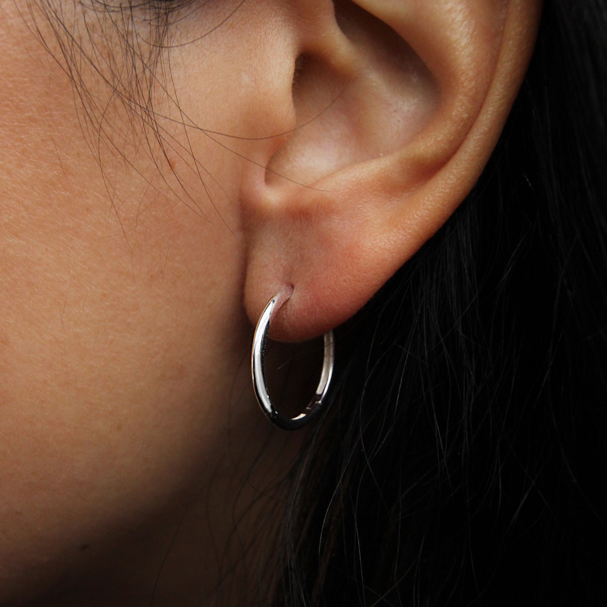 Perfect Large Everyday Hoop Earrings in Silver - Elegant & Timeless Jewelry for Women | Office, Party & Casual Wear