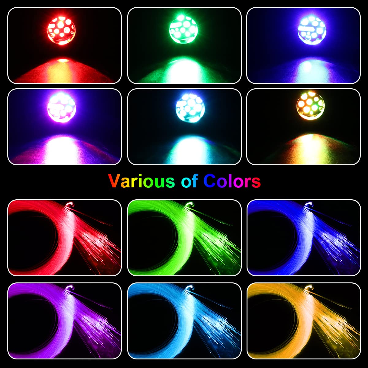 AKEPO 16W RGBW APP & Music Sync Fiber Optic Star Ceiling Light Kit - 550pcs 0.03in Fibers, 13.1ft/4m Length for Car Headliner & Home Decor | Bedroom, Theater, Party Lighting