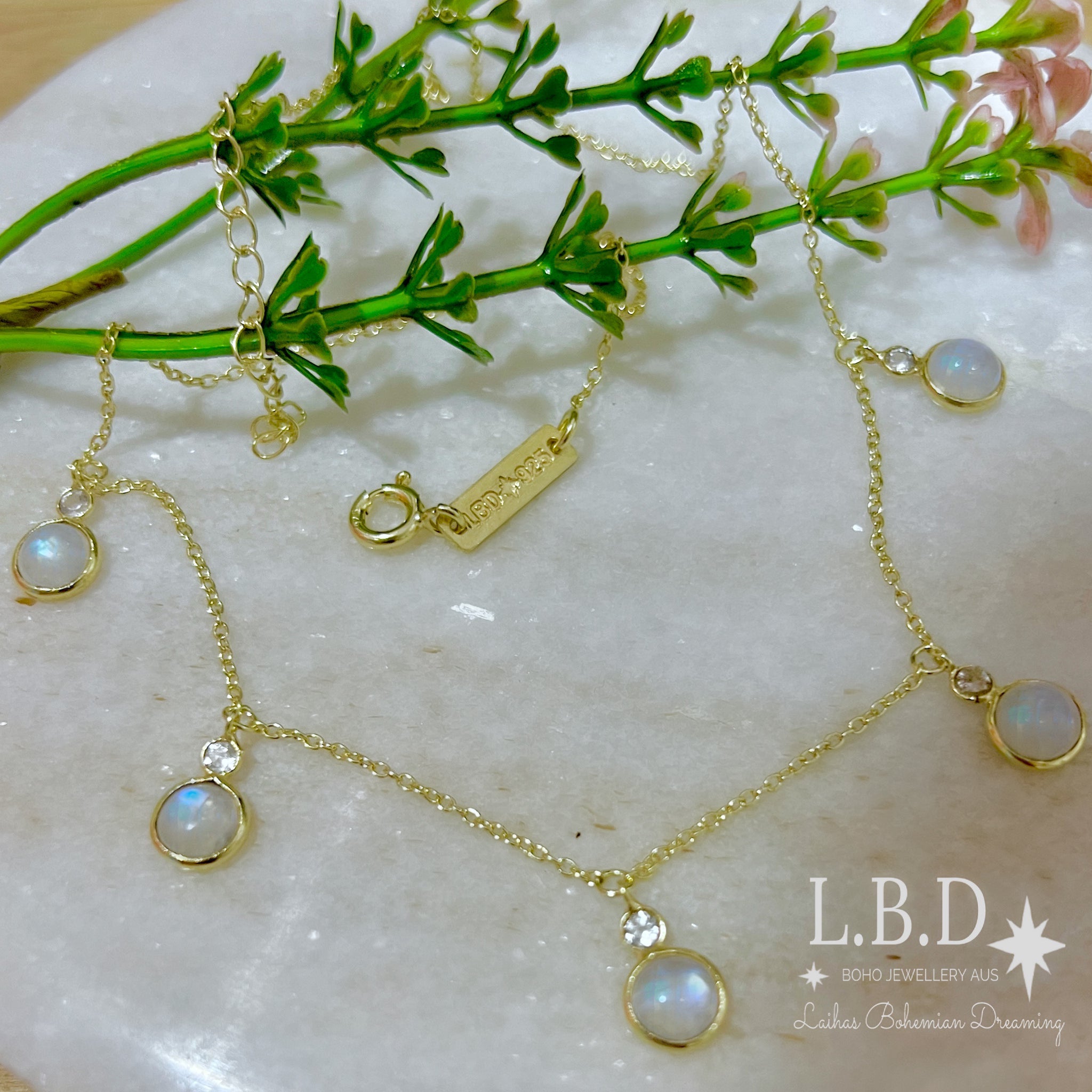 Eternal Gold Topaz and Moonstone Choker Necklace for Women - Elegant Layering Jewelry for Weddings, Parties & Special Occasions
