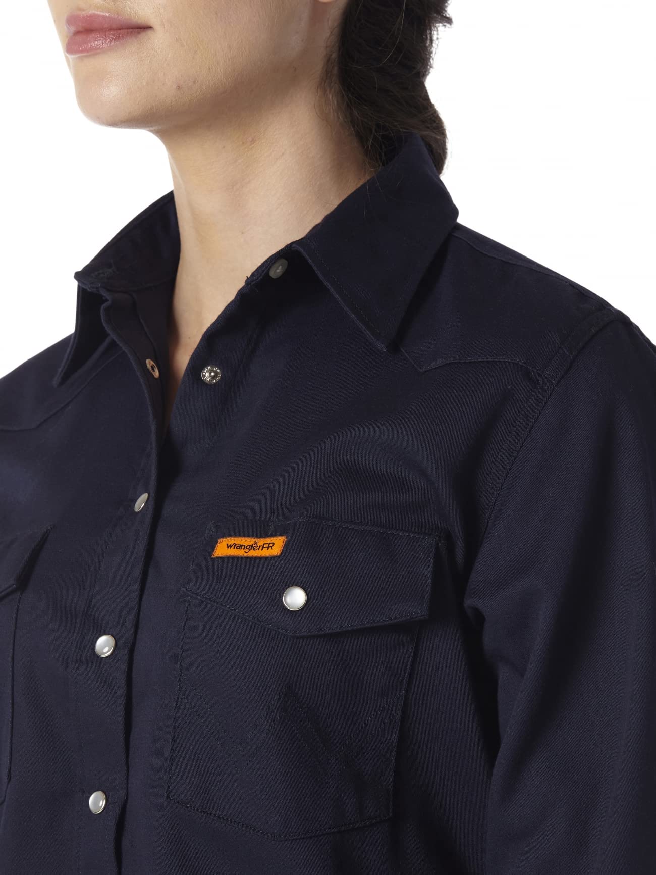 Wrangler Women's Flame Resistant Long Sleeve Shirt - FR Work Shirt for Safety & Comfort - Perfect for Construction, Oilfield & Industrial Work