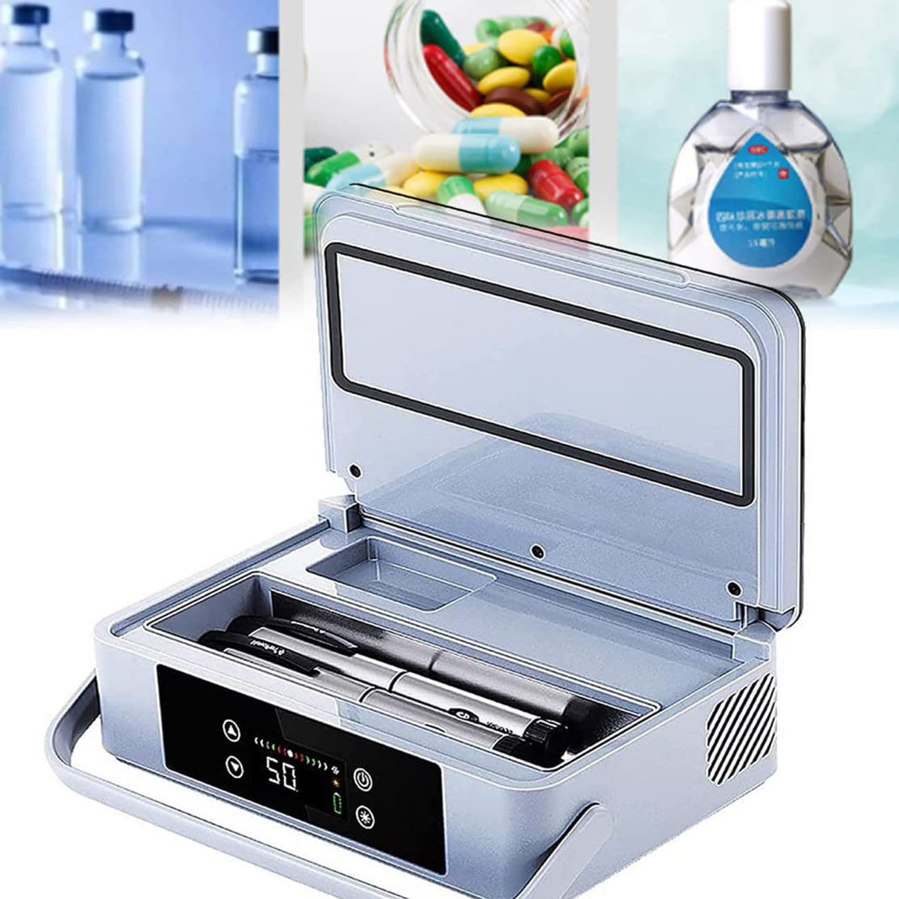 ZUKETANG Portable Insulin Cooler Travel Case with LCD Display - Mini Refrigerated Box for Insulin Storage, Battery-Powered Drug Cooler for Travel, Home & Outdoor Use