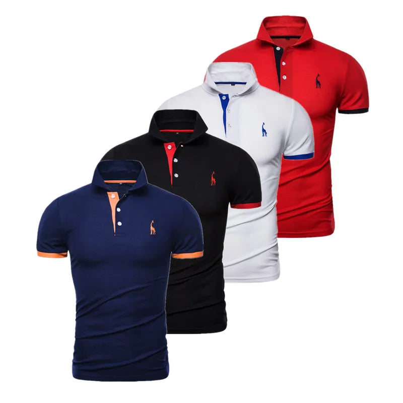 4 Pack Men's Slim Fit Embroidery Polo Shirts - Breathable Short Sleeve Casual & Business Shirts for Summer | Office Wear, Golf Outings & Social Events