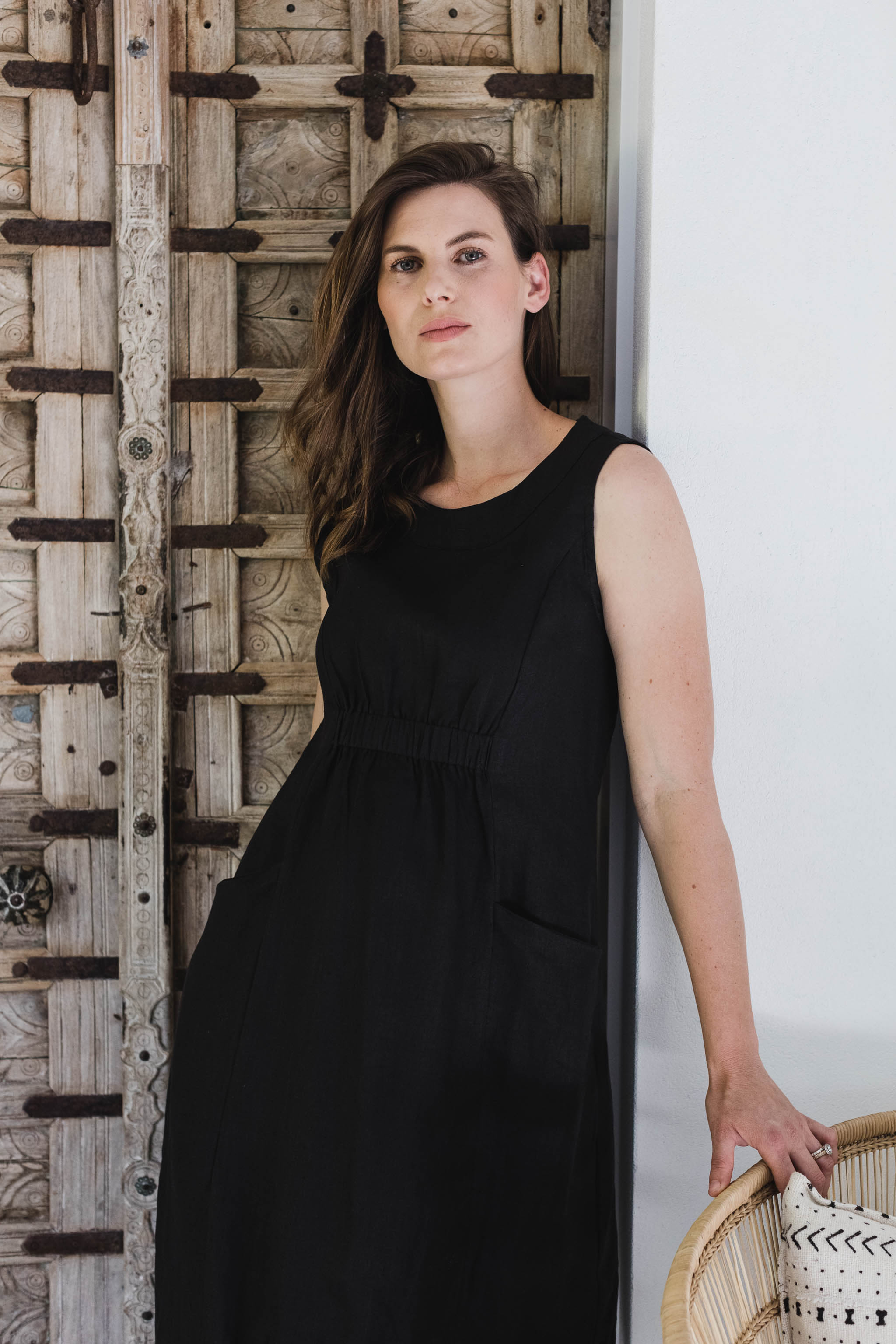Linen Summer Dress for Women - Lulu Black Flowy Maxi Dress | Beach Cover Up, Casual Outfit, Boho Chic Style