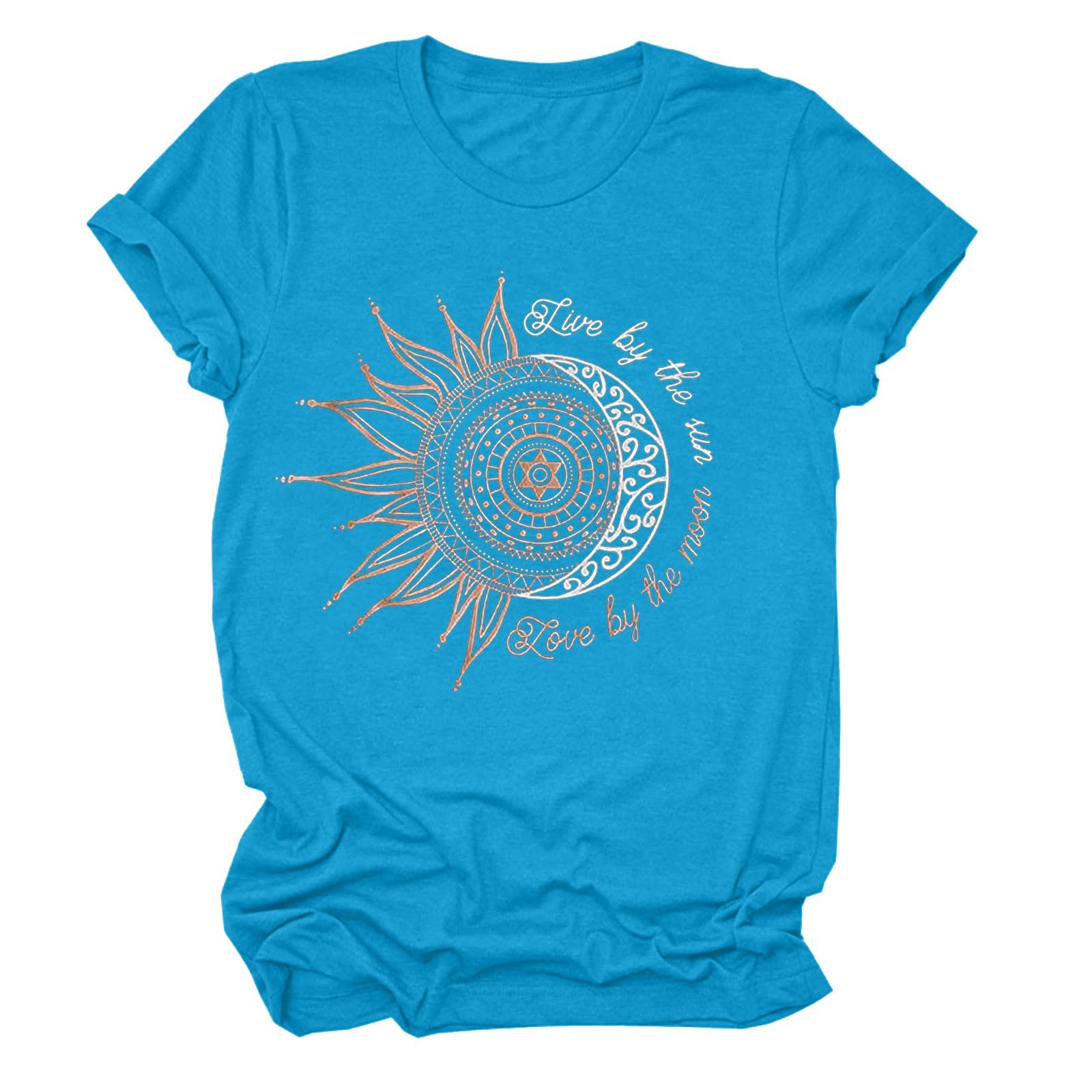 QUFECH Women's Casual Summer T-Shirt - Round Neck Short Sleeve Printed Blouse for Everyday Wear, Office & Outings | Breathable & Comfortable Top for Women 2022