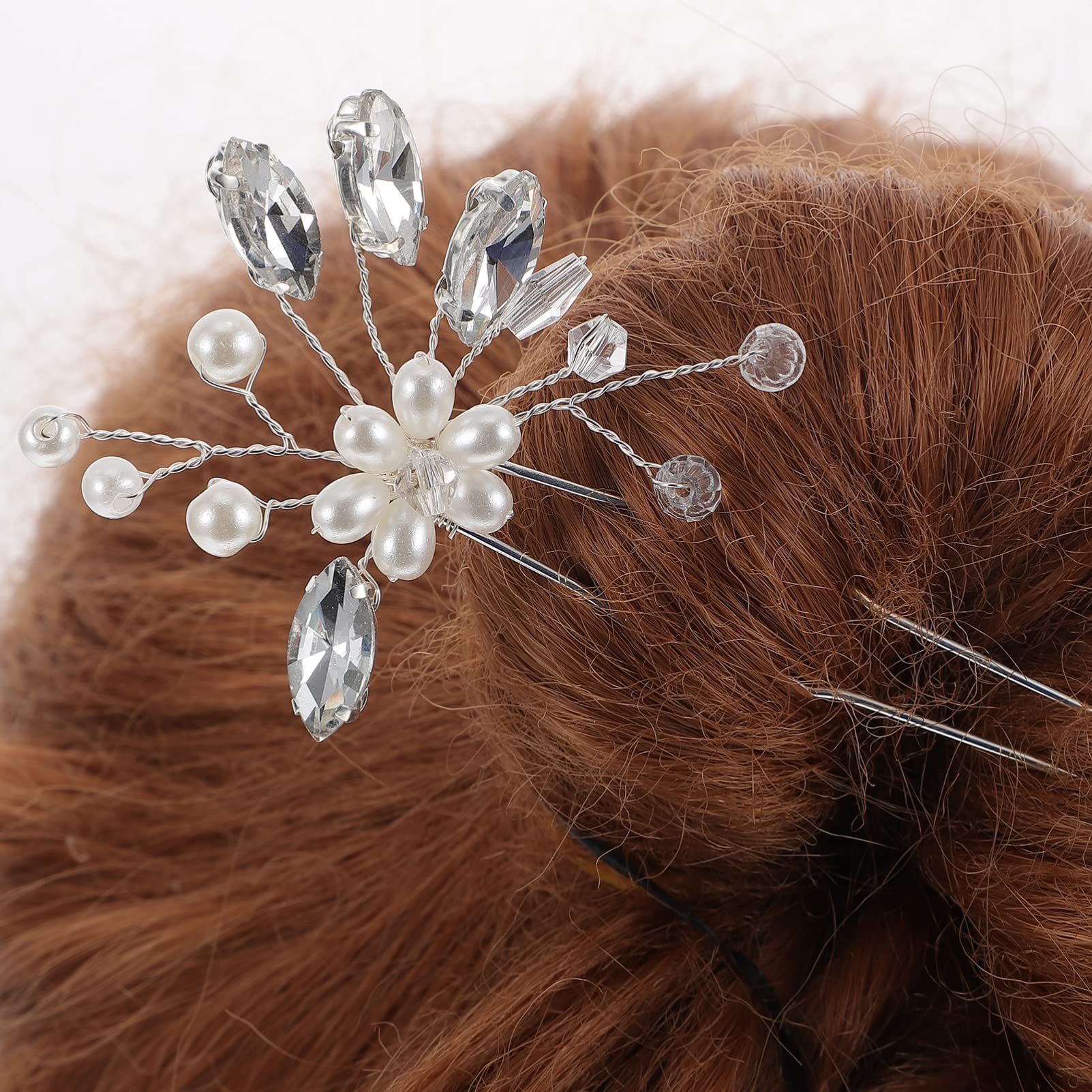 Elegant KALLORY Rhinestone Bridal Hair Pins & Clips - 2PC Set for Weddings, Bridesmaids & Special Occasions | Shimmering Hair Accessories for Bridal Showers, Prom & Formal Events