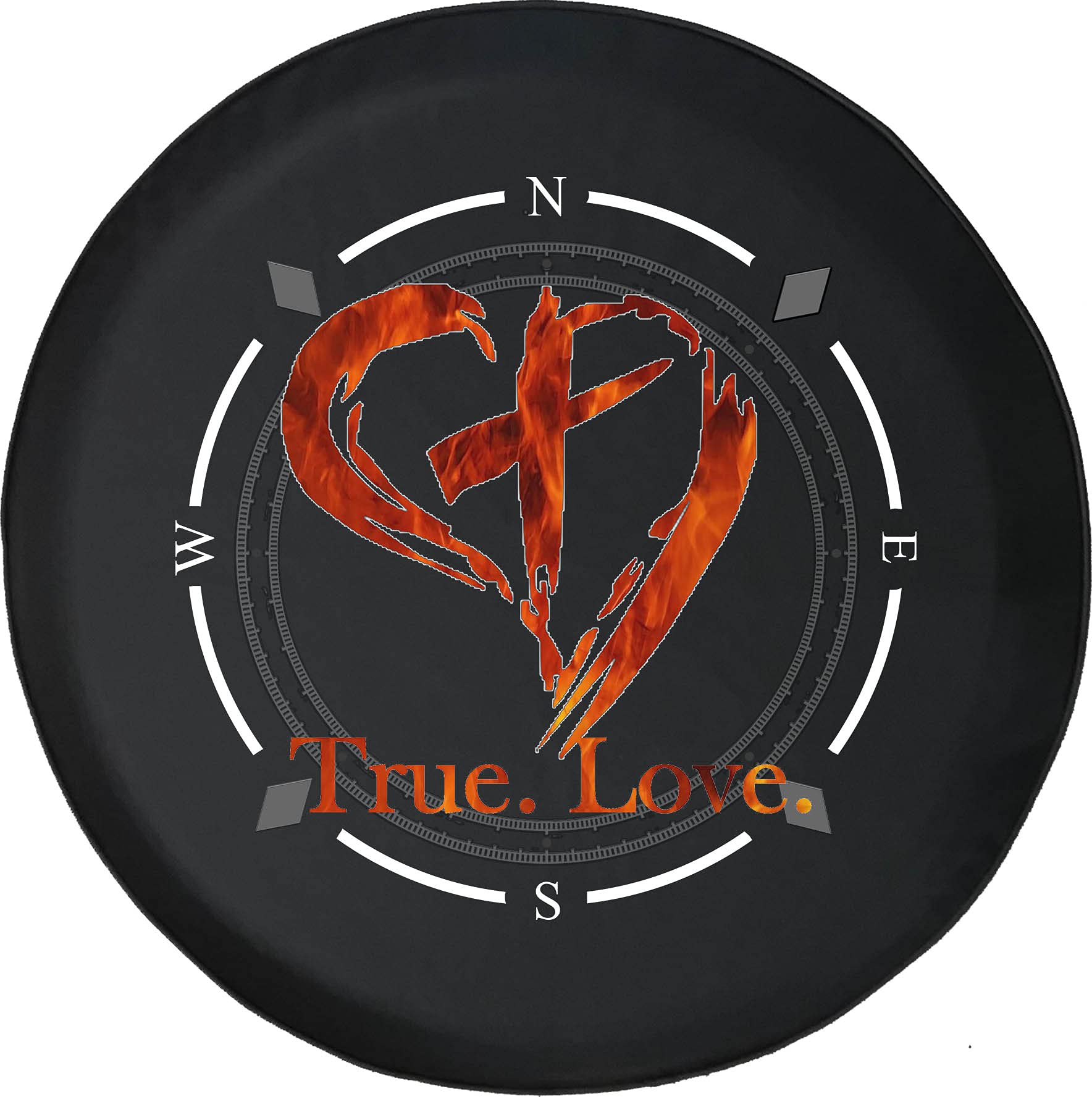 American Unlimited Spare Tire Cover with Compass & Christian Cross Heart Design - Fits SUV, Trailer, RV & Most Vehicles | Durable Wheel Cover for Outdoor Adventures & Road Trips