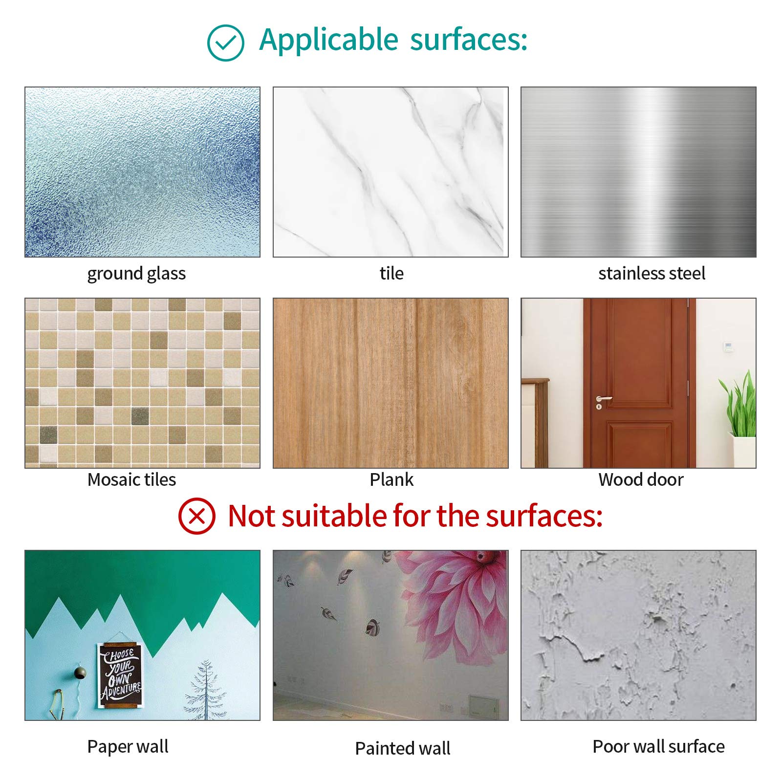 Premium Adhesive Hooks - Heavy Duty 13lb Max Transparent Reusable Wall Hooks with Stainless Steel for Kitchen, Bathroom, Office & Window - 10 Pack - Perfect for Hanging Towels, Utensils, Decor & Organizing Small Items