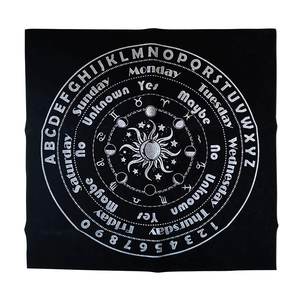 30x30cm Velvet Pendulum Divination Alphanumeric Table Cloth - Magic Tarot Card Pad & Altar Tablecloth for Psychic Readings, Witchcraft Rituals, and Spiritual Practices