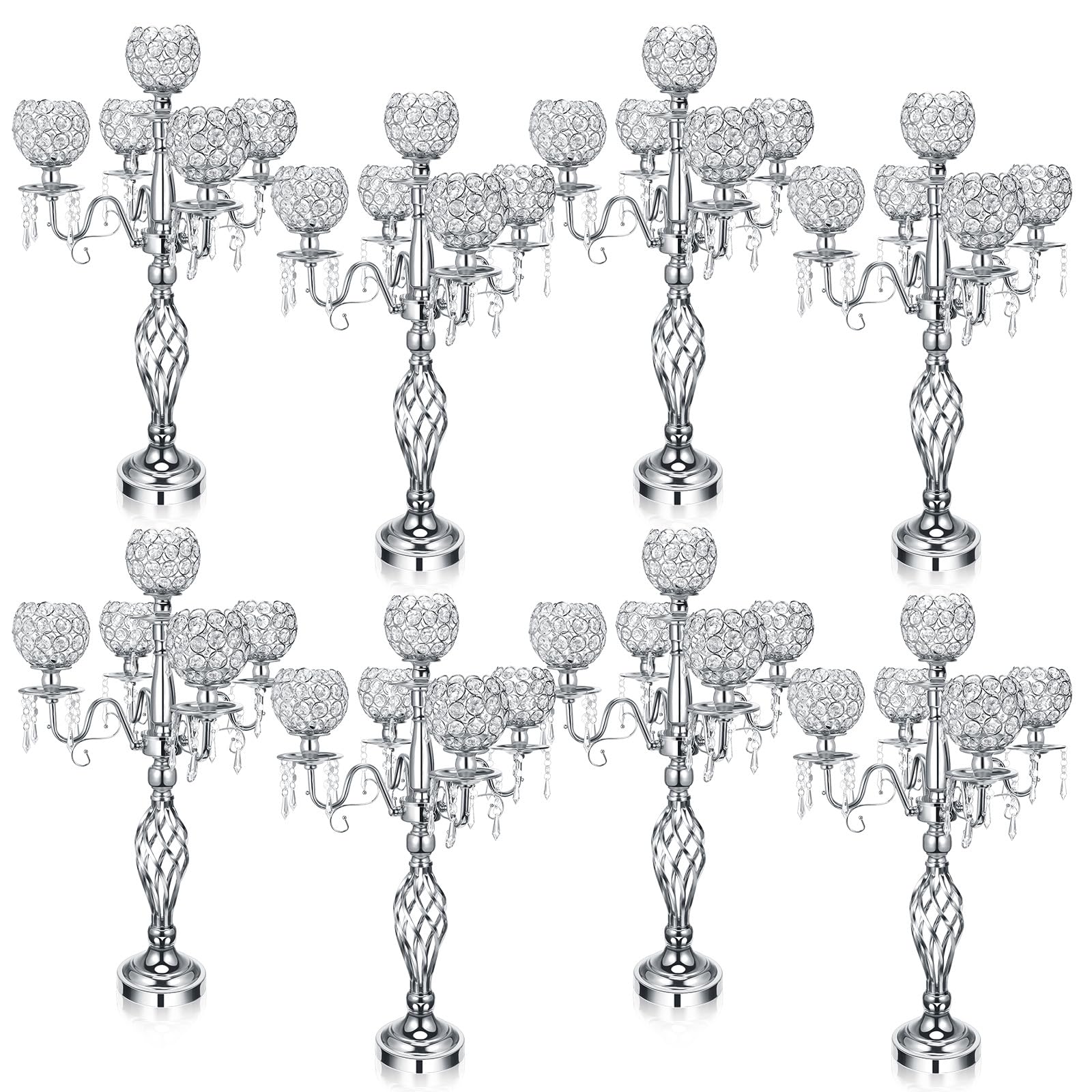 5-Arm Crystal Candelabra Centerpiece - 27