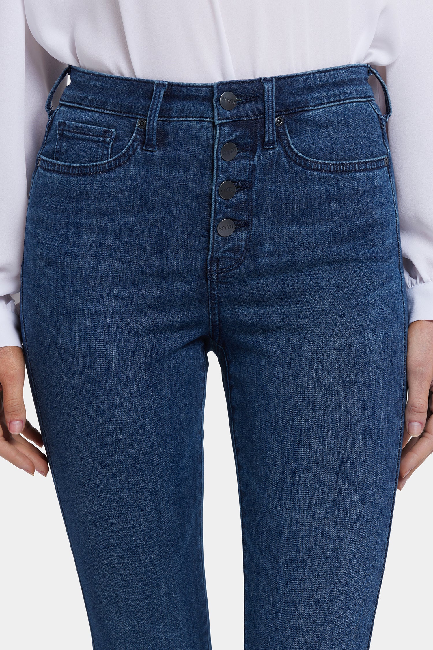 Billie Mini Bootcut Ankle Jeans for Women - Ibiza Blues Wash | High Waisted Stretch Denim Pants | Perfect for Casual Outfits & Night Out
