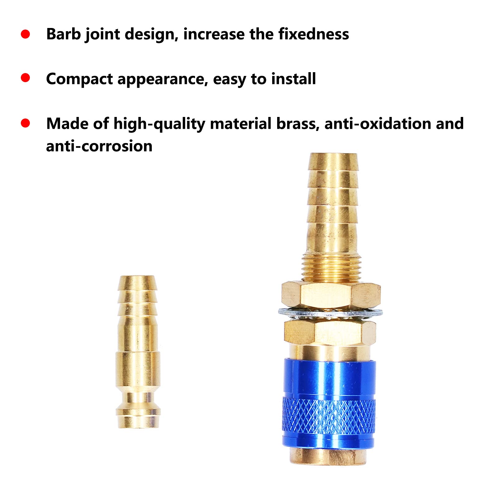Brass Quick Connector for TIG Welding Torch - Welding Equipment Accessory (Blue) for Professional Use