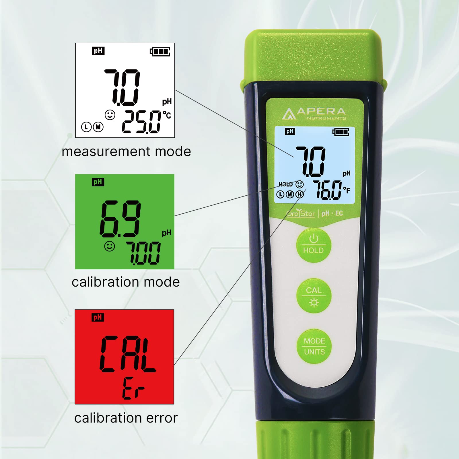 Apera Instruments GS4-P 6-in-1 pH/EC/ORP Combo Pen Tester Kit with Replaceable Probes for Hydroponics, Aquariums, Pools & Drinking Water - Accurate Water Quality Testing for Home & Lab Use