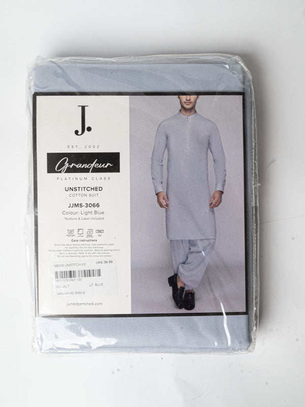 Premium Blue Unstitched Suit Fabric for Men - J. Junaid Jamshed Collection | Perfect for Weddings, Parties & Formal Occasions