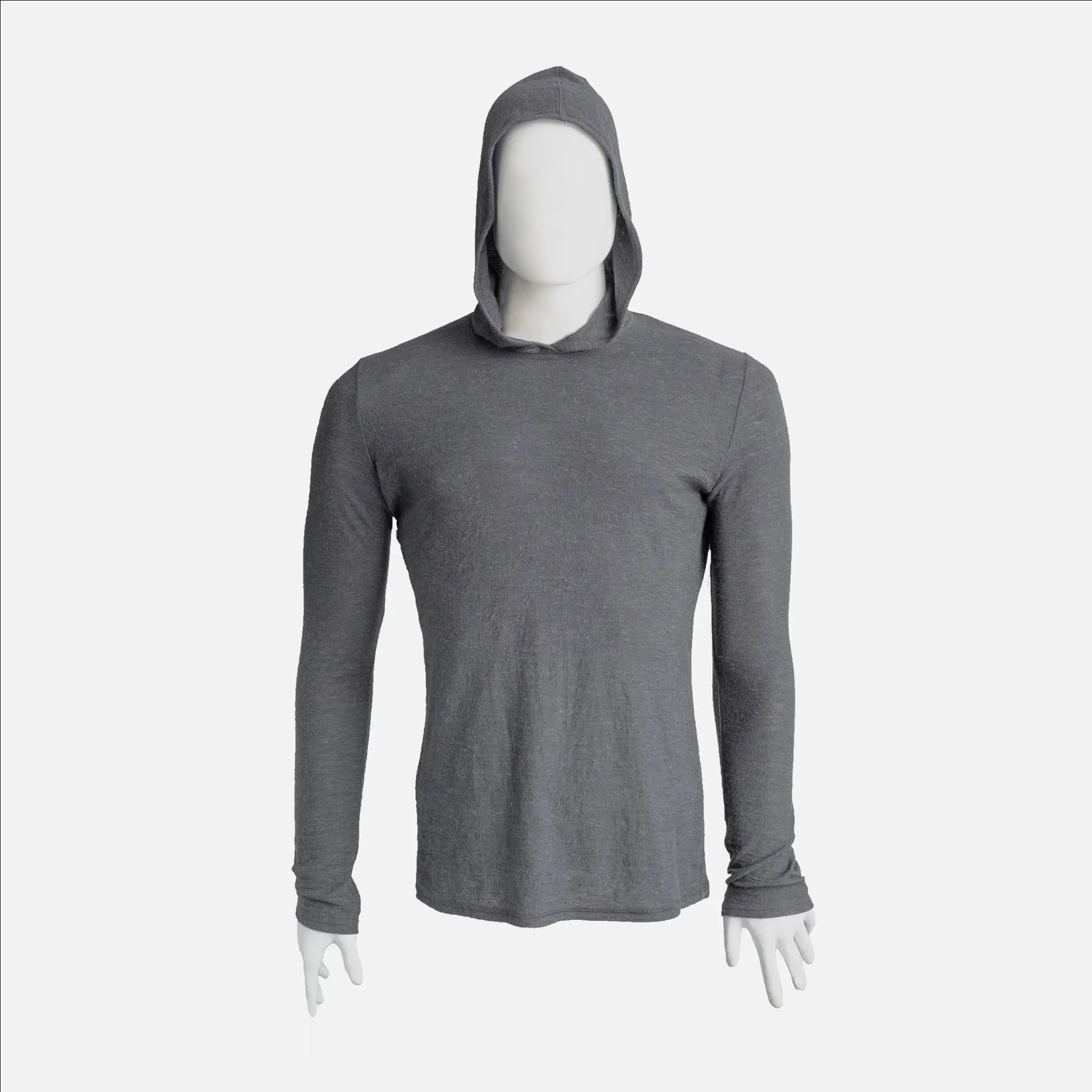 Ultralight Men's Alpaca Wool Sun Hoodie UPF 50+ - 160 GSM Breathable & Moisture-Wicking for Hiking, Camping & Outdoor Adventures