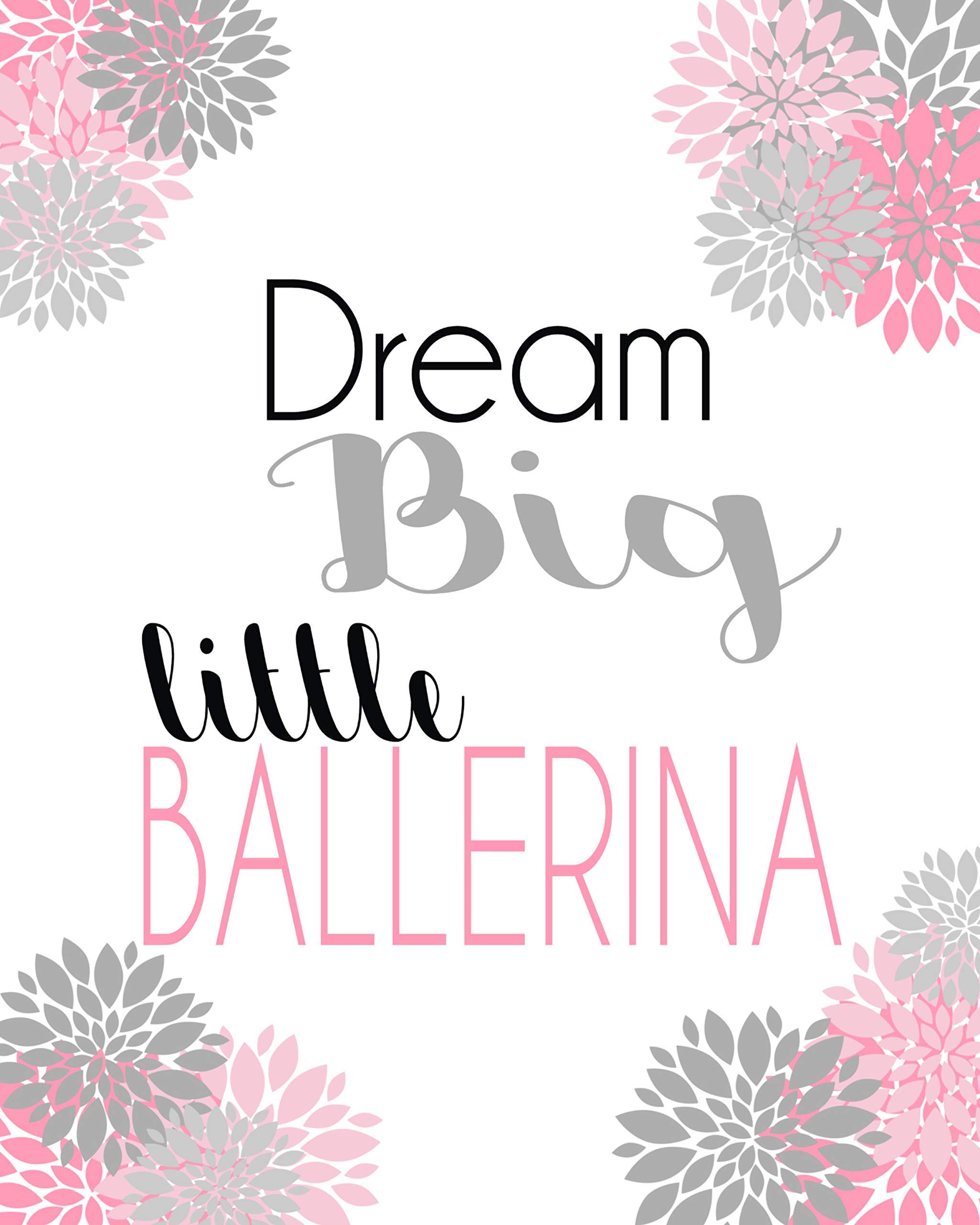 African American Ballerina Motivational Wall Art - Set of 4 Inspirational Prints for Girls Room Decor | 'She Leaves a Little Sparkle' & 'Dream Big' Quotes | Perfect for Nursery, Bedroom & Dance Studio Decor