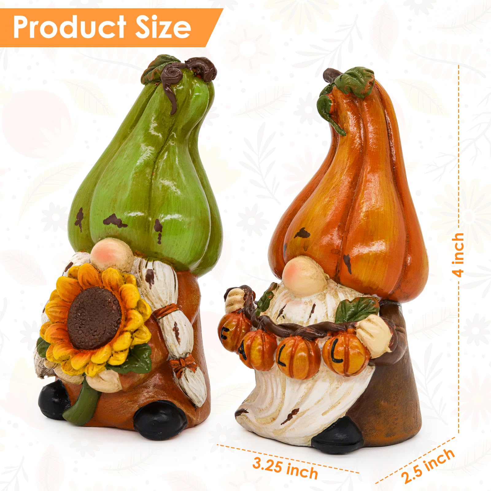 Handmade Fall Thanksgiving Pumpkin Gnomes Decor - Cute Elf Home Decorations for Harvest Party, Seasonal Table Centerpiece & Cozy Autumn Gift Idea - Perfect for Fireplace Mantel, Front Porch & Holiday Table Setting