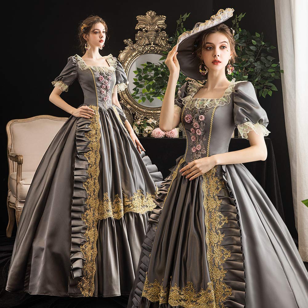 KEMAO Victorian Baroque Marie Antoinette Dress - Elegant Rococo Renaissance Ball Gown for Cosplay, Historical Reenactment & Themed Parties