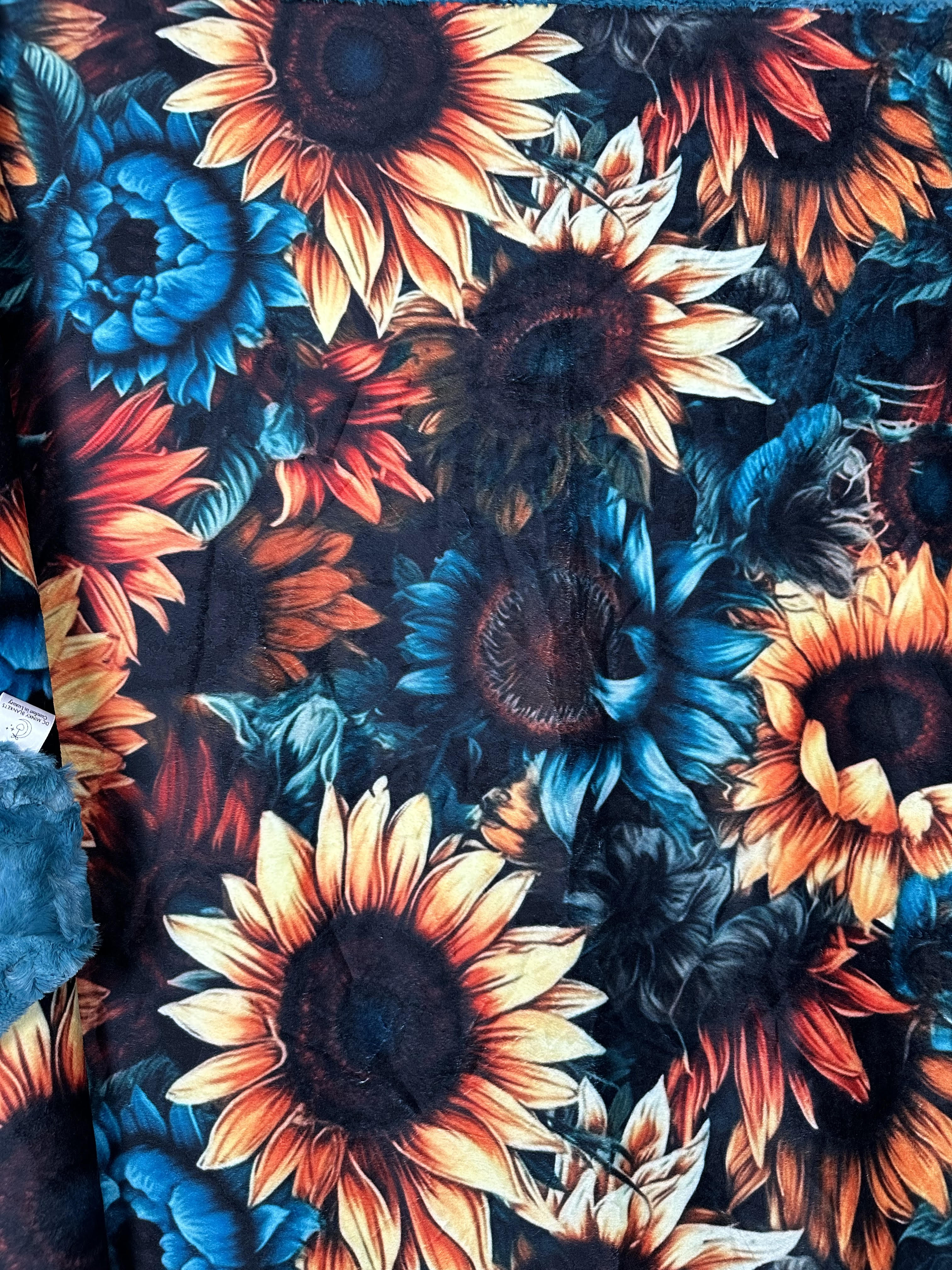 Galaxy Sunflower Print 55x79 Inch Soft Minky Blanket - Cozy Throw for Bed, Sofa, and Outdoor Picnics