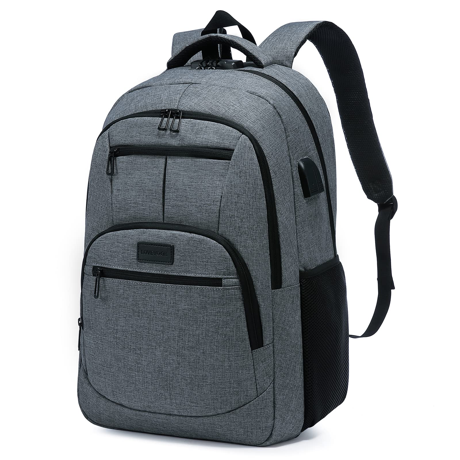 LOVEVOOK Anti-Theft 17 Inch Laptop Backpack for Women & Men - Waterproof USB Charging Travel Backpack with Lock - Perfect for Work, College, Business & Commuting