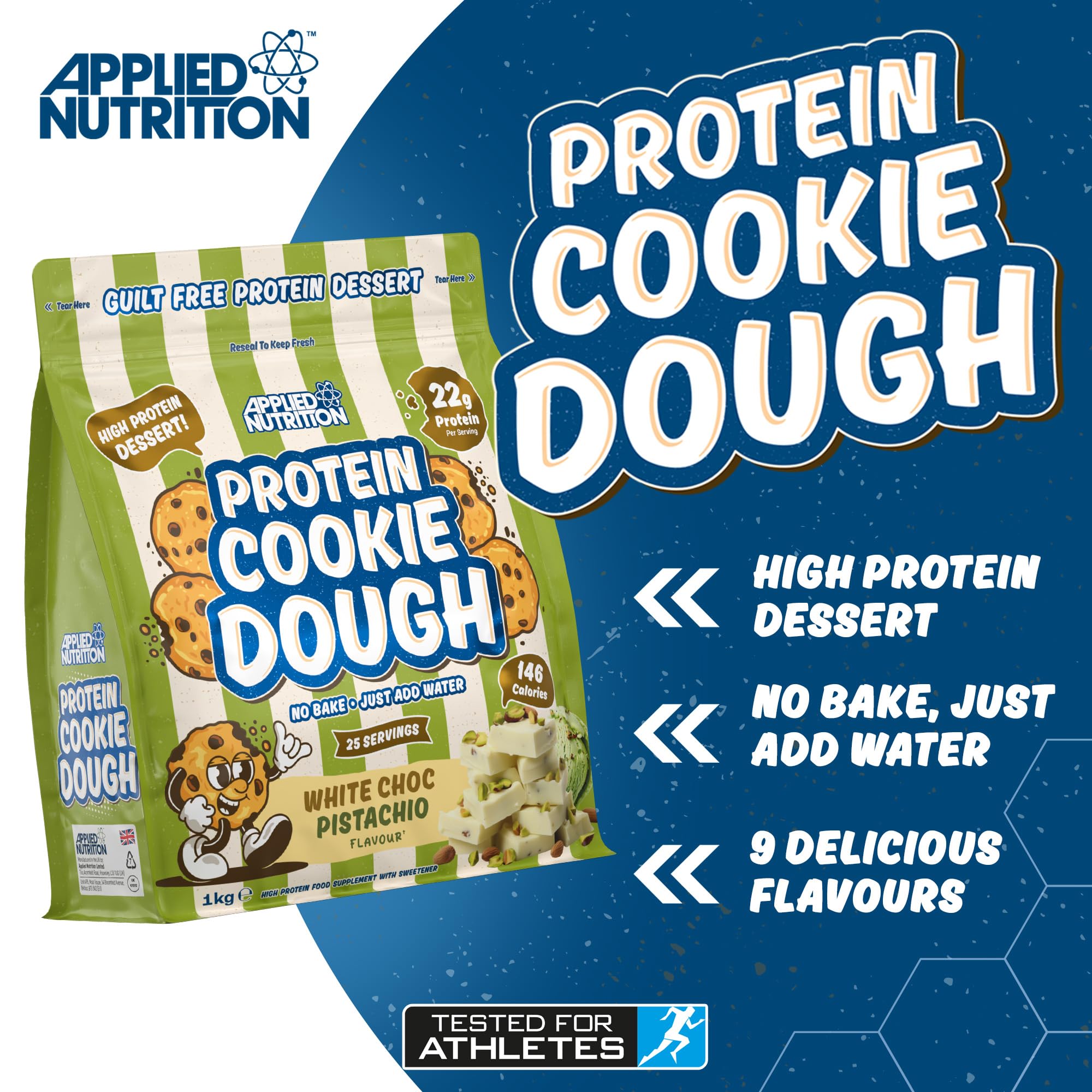 Applied Nutrition Protein Cookie Dough 1kg - High Protein Snack for Fitness & Weight Loss | Perfect for Post-Workout Recovery & Healthy Dessert