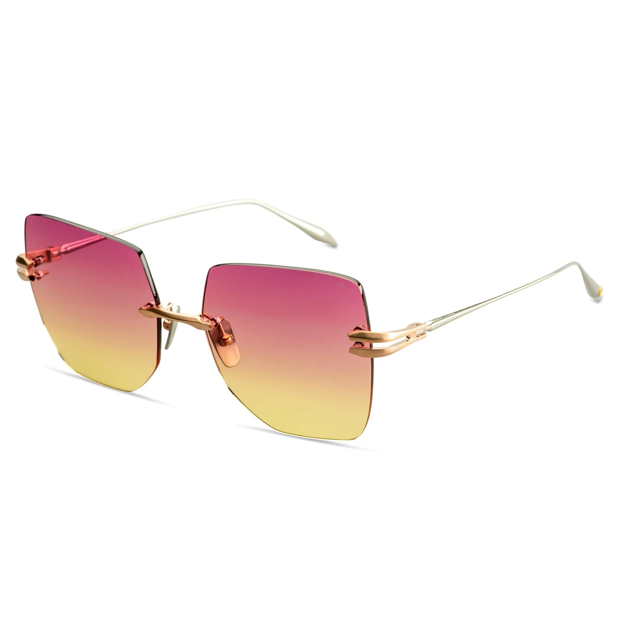 Dita Embra Brushed Rose Gold & Silver Sunglasses for Women - Luxury Fashion Shades for Outdoor, Beach, and Driving - UV Protection Polarized Lenses