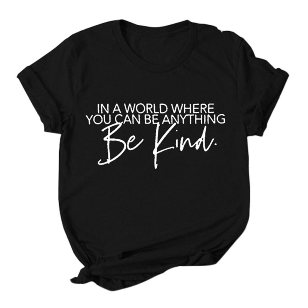 Be Kind Funny Blessed T-Shirts for Women - Inspirational Teacher Short Sleeve Casual Tee Tops - Perfect for School, Work & Everyday Wear