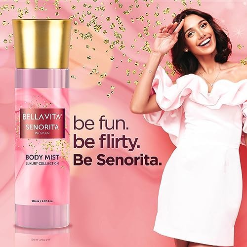 Prime Craft Luxury Senorita Women's Body Spray Mist - Floral & Pomegranate Perfume with Refreshing Mint, Long Lasting Fragrance, 150ml - Perfect for Daily Wear, Date Nights & Special Occasions