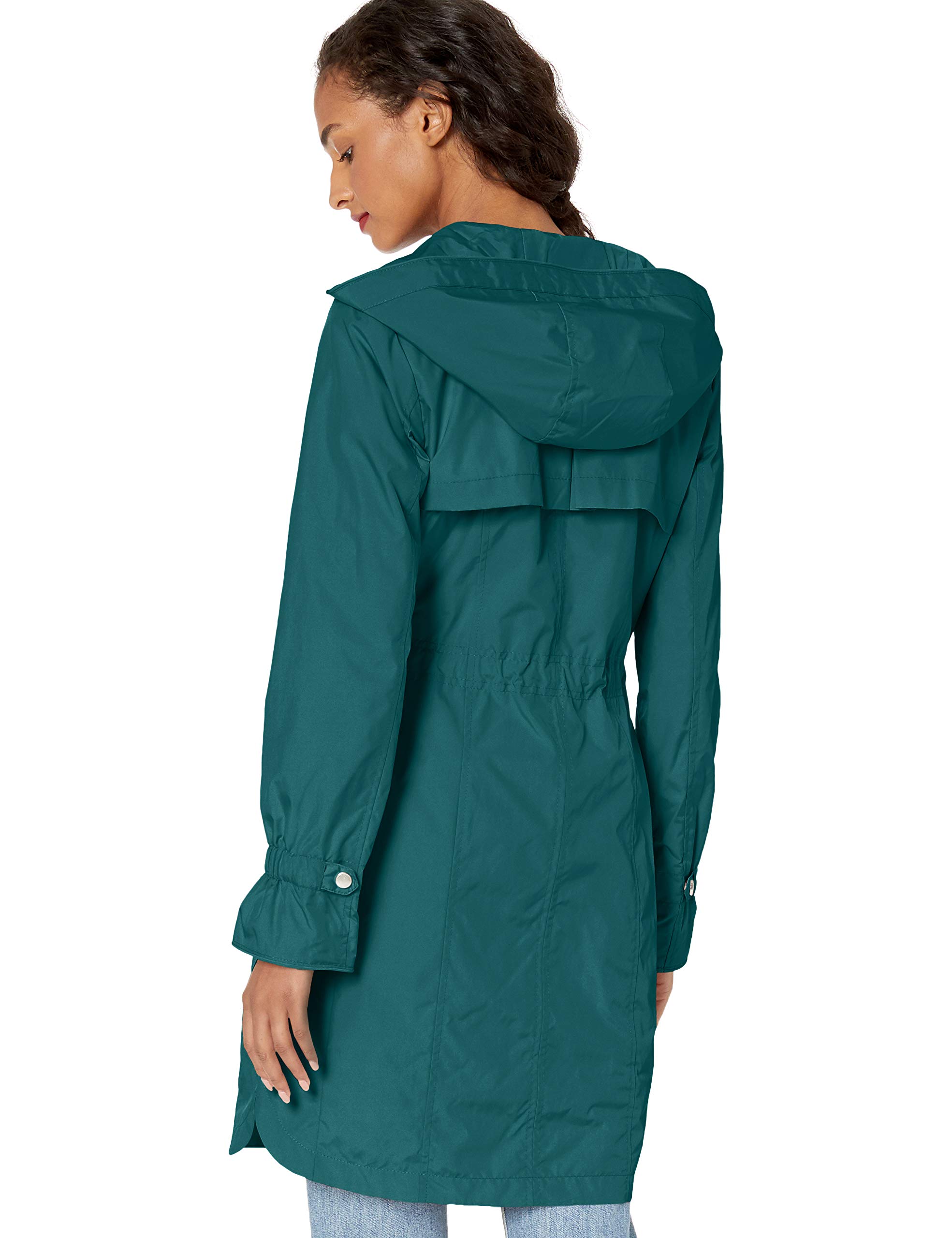 Cole Haan Women's Waterproof Hooded Anorak Raincoat - Lightweight Windbreaker Jacket for Outdoor Activities, Commuting & Travel
