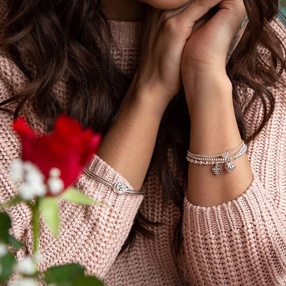 Hearts of Love 925 Sterling Silver Bracelet for Women - Multistrand Heart Charm Bracelet with Engraved 'Love You' Pendant, Perfect Gift for Wife, Girlfriend or Mother's Day - Handmade in UK | Ideal for Romantic Occasions, Anniversaries & Special Celebrations