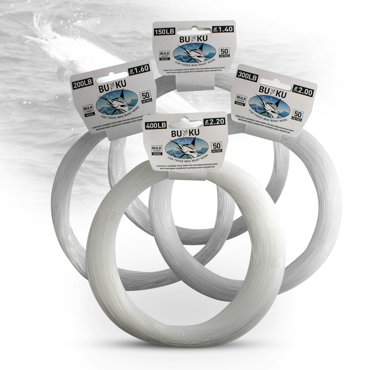 Buku Mono Bulk Leader Coils - Premium Fishing Line for Saltwater & Freshwater Anglers - Perfect for Casting, Trolling & Offshore Fishing