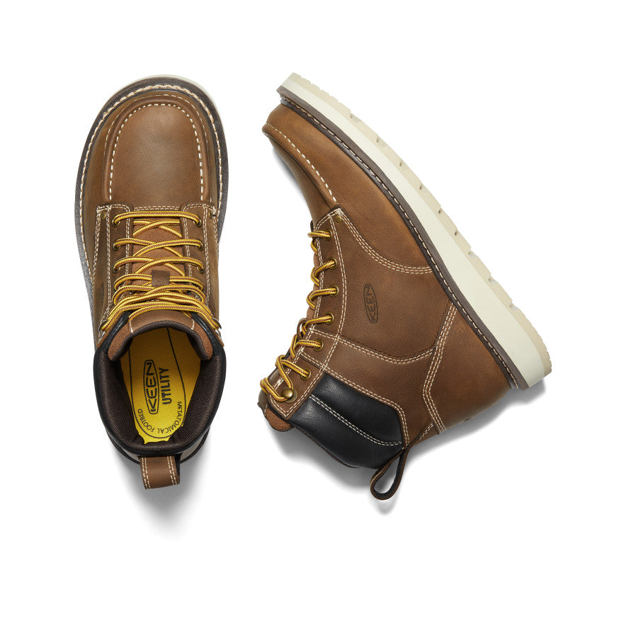 Men's Cincinnati 6 Soft Toe Work Boots - Belgian/Sandshell Leather - Durable & Comfortable for Construction, Landscaping & Outdoor Work