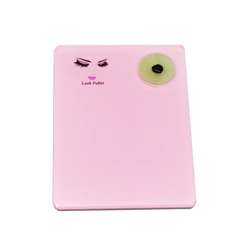 Professional Acrylic Eyelash Extension Tray - False Eyelash Organizer with Jade Stone Design, Pink Lash Grafting Pad for Salon & Home Use - Perfect for Lash Artists & DIY Beauty Enthusiasts