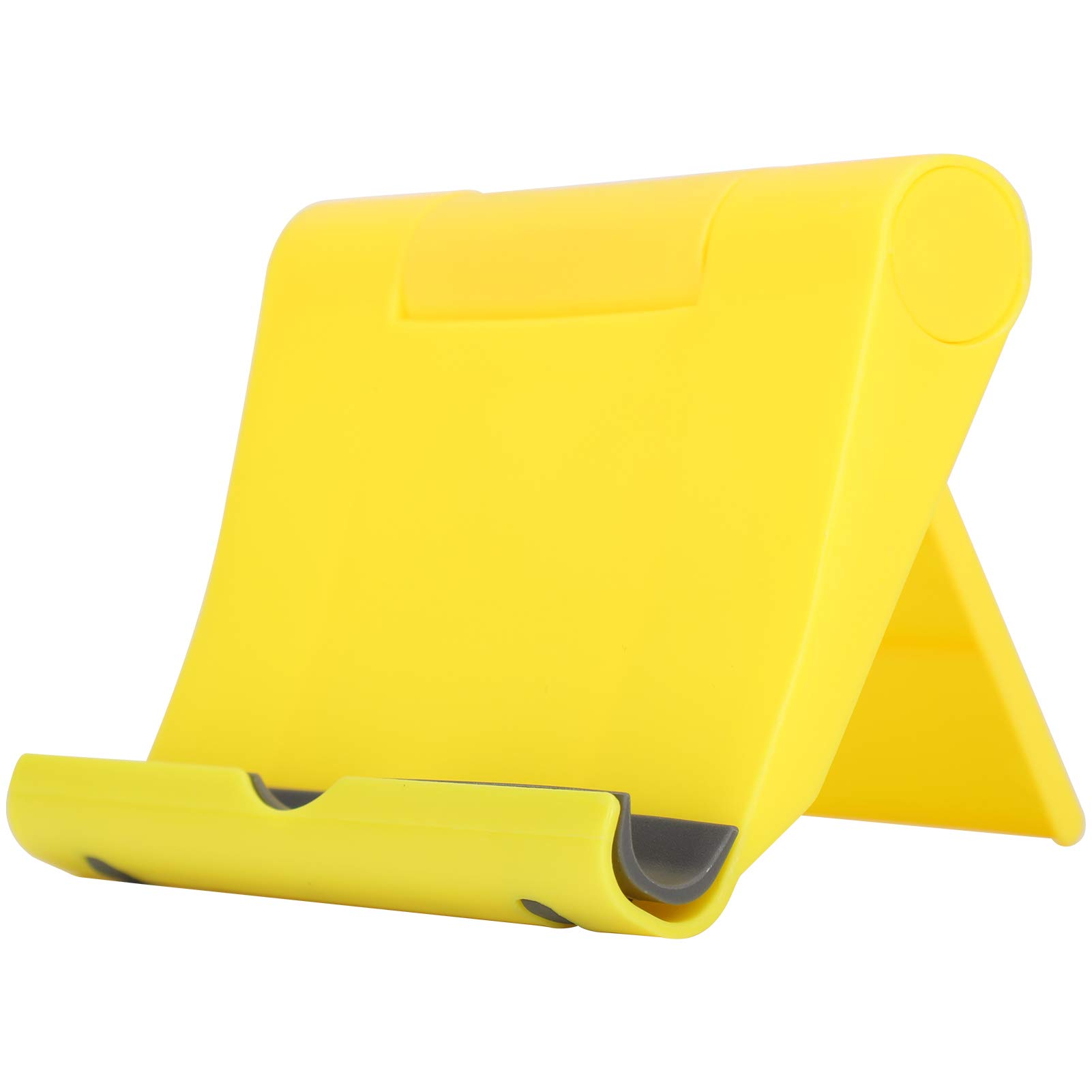 360° Rotating Foldable Phone Stand Holder for iPhone, Samsung, Tablets - Adjustable Multi-Angle Viewing - Yellow - Perfect for Desk, Bedside, Kitchen & Video Calls