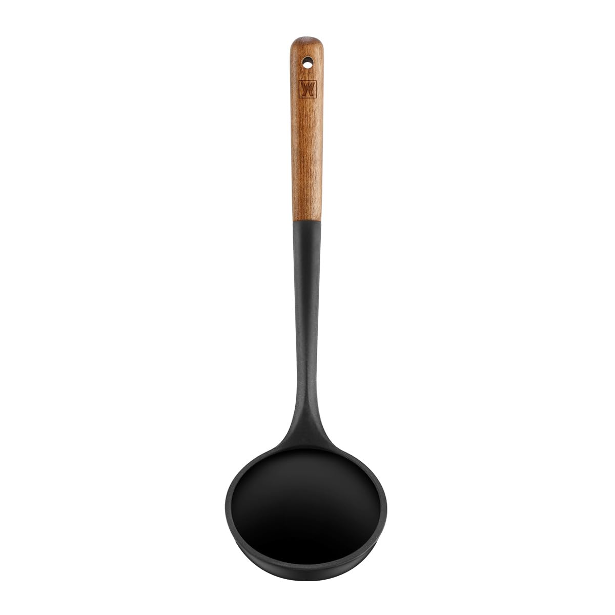 **Heat-Resistant Silicone Cooking Ladle with Long Wooden Handle - Gentle Head Design Protects Cookware - Perfect for Portioning Batter, Soup & Stir-Fry - Ideal for Chefs & Home Kitchens**    *(Use Scenes: Great for cooking soups, sauces, batters, and stir-fries in woks, pots, and pans. Safe for non-stick cookware and perfect for professional chefs or home cooks.)*