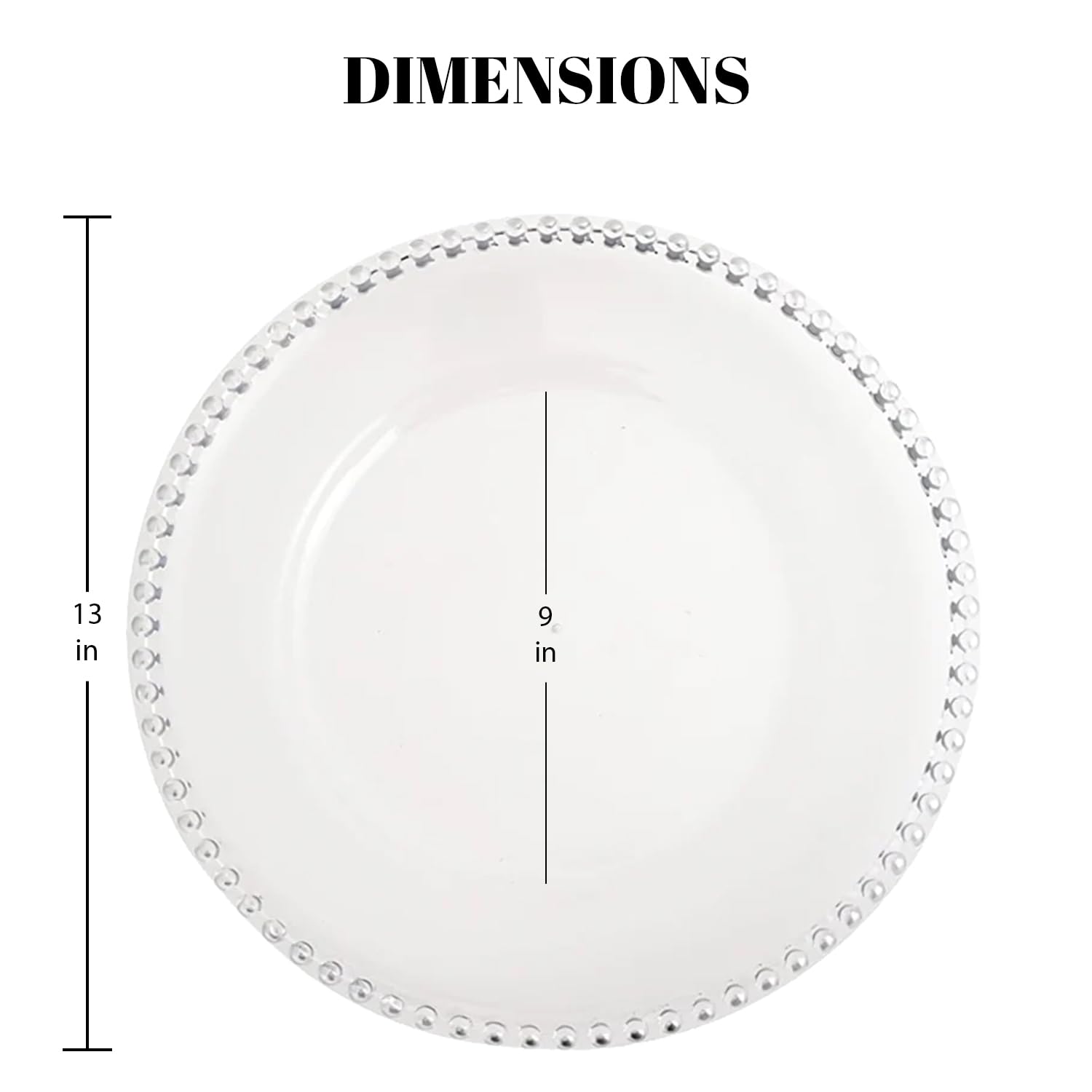 MYEventProducts 8-Pack 13 Inch Clear Glass Charger Plates - Heavy Duty Wedding Reception Plates, Durable Party Supplies for Formal Dinners, Buffets & Special Events (CLEAR)