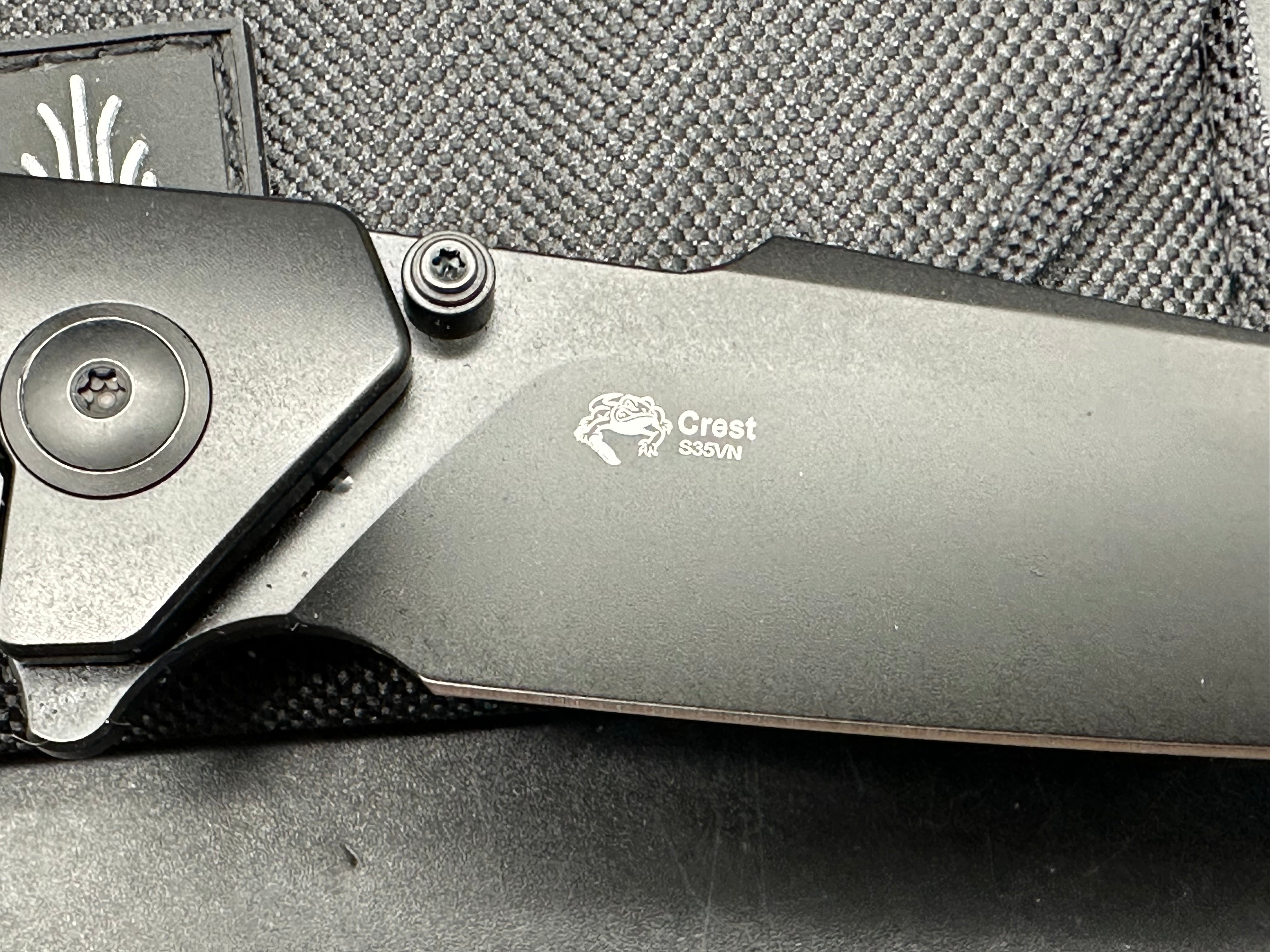 Kizer Crest Folding Knife - Black Titanium Handle, S35VN Plain Black Blade - EDC Pocket Knife for Outdoor, Camping & Everyday Carry