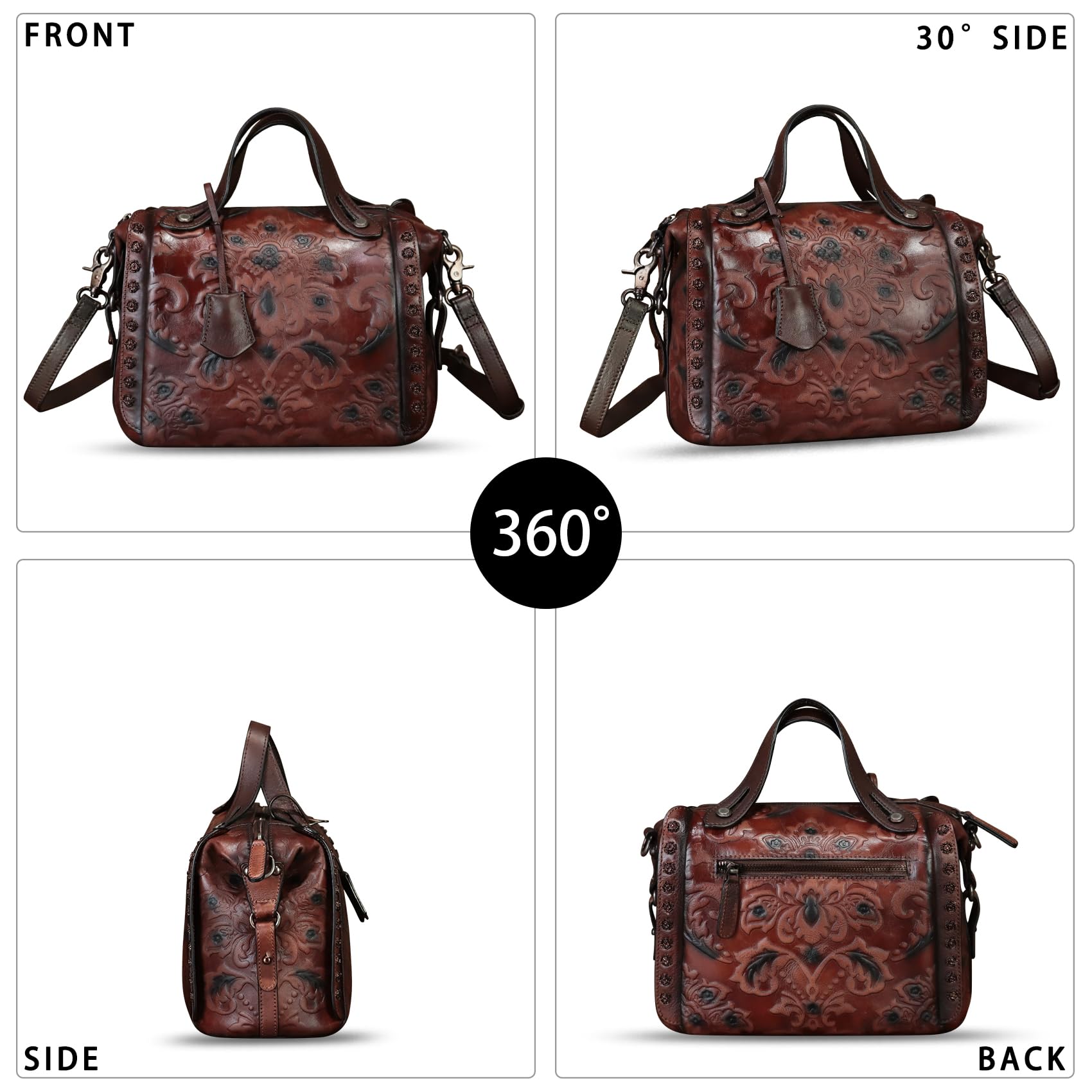 Vintage Leather Handbags for Women - Crossbody & Shoulder Bags for Daily Use