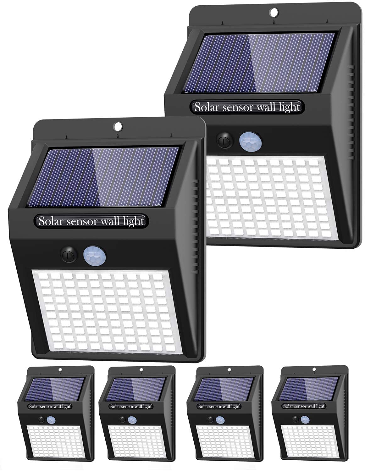 4-Pack Solar Outdoor Lights with Motion Sensor - Waterproof Wireless Security Lights for Front Door, Backyard, Garage & Deck - Perfect for Pathway Lighting, Garden Decoration & Nighttime Safety (Black)