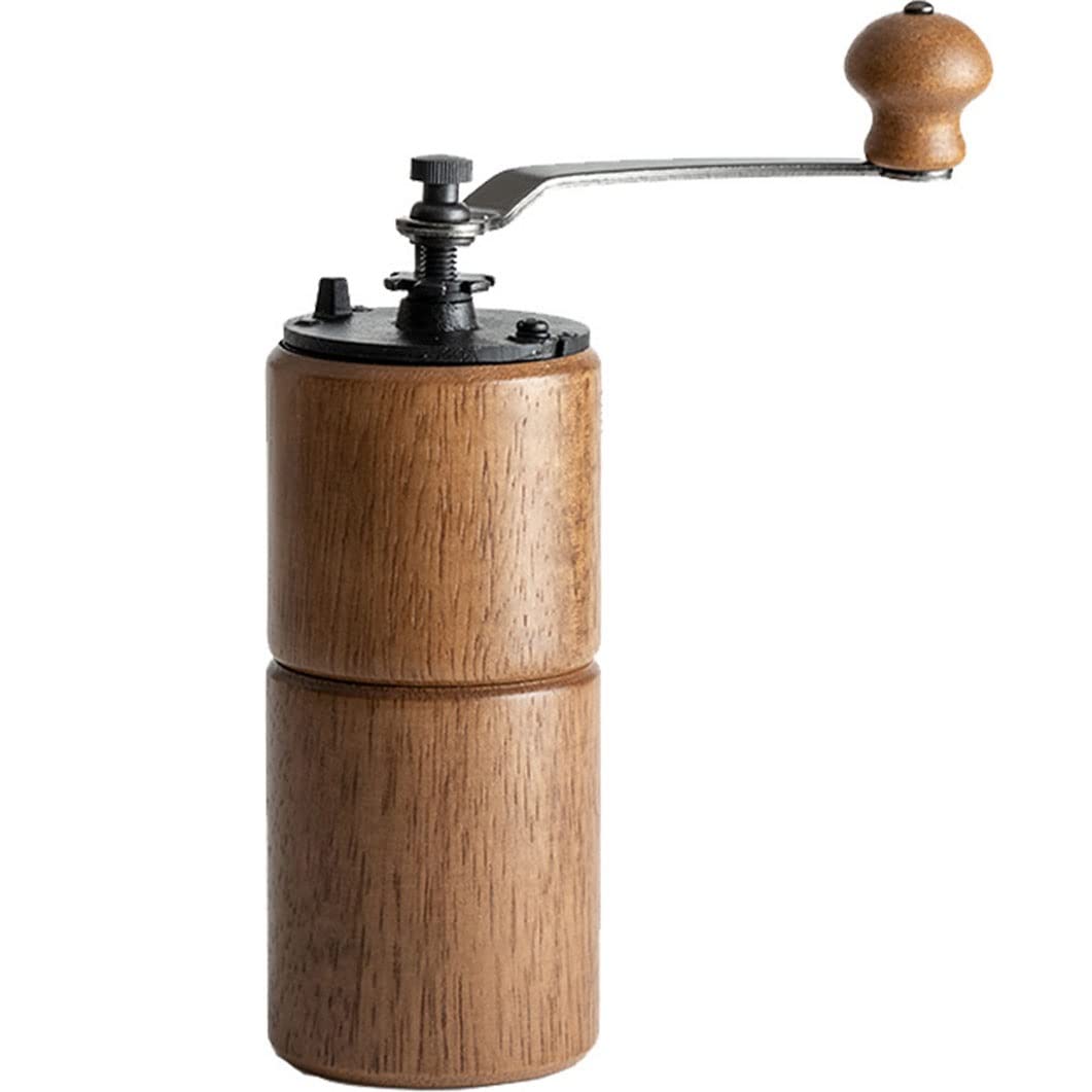 Premium Manual Coffee Grinder - Hand Crank Wooden Coffee Bean Mill for Home, Travel & Camping - Large Capacity Portable Burr Grinder for Espresso, French Press & Pour Over Brewing - Perfect Gift for Coffee Lovers