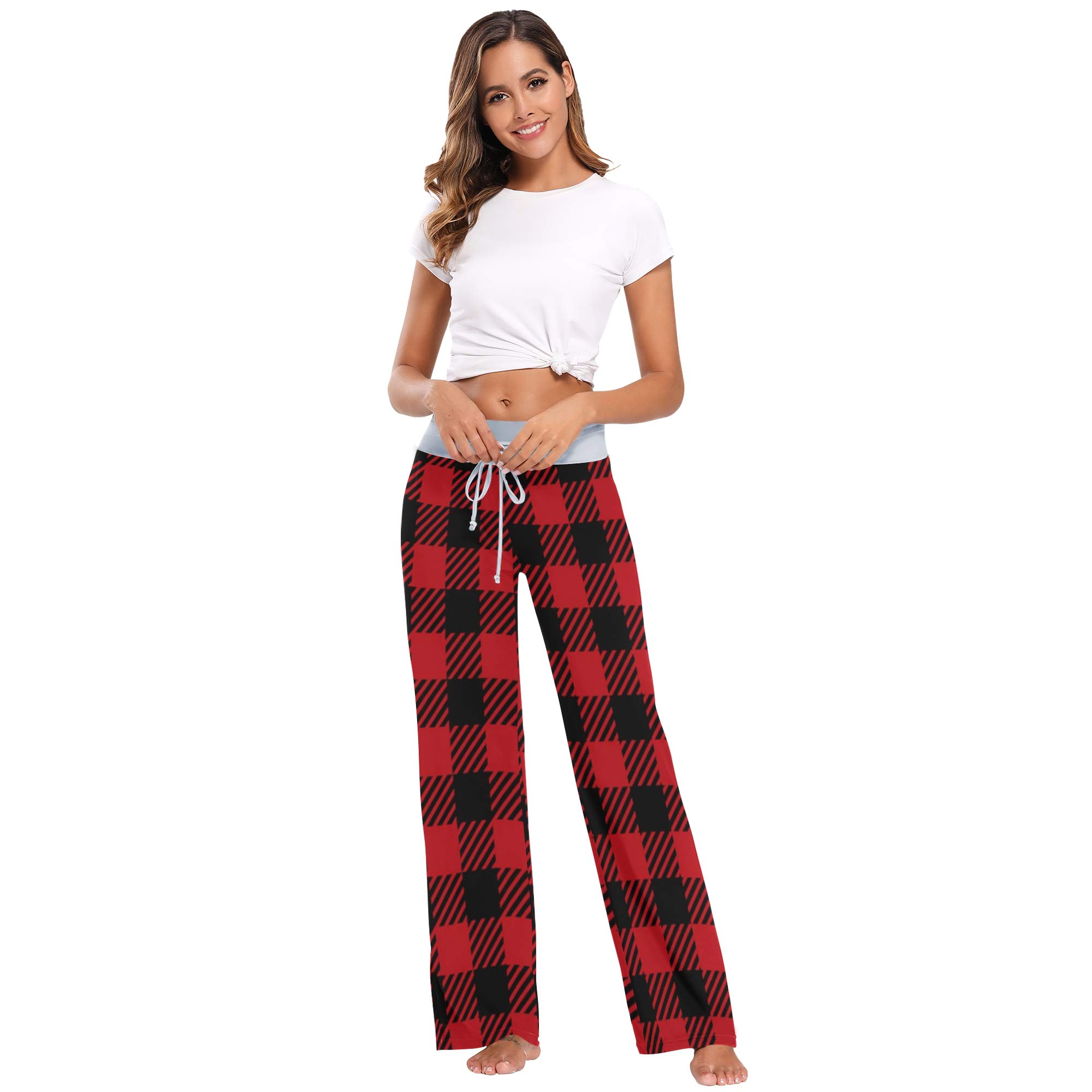Women's High Waist Palazzo Lounge Pants - Soft Stretchy Drawstring Wide Leg Pajama Pants for Sleep, Yoga & Relaxation at Home