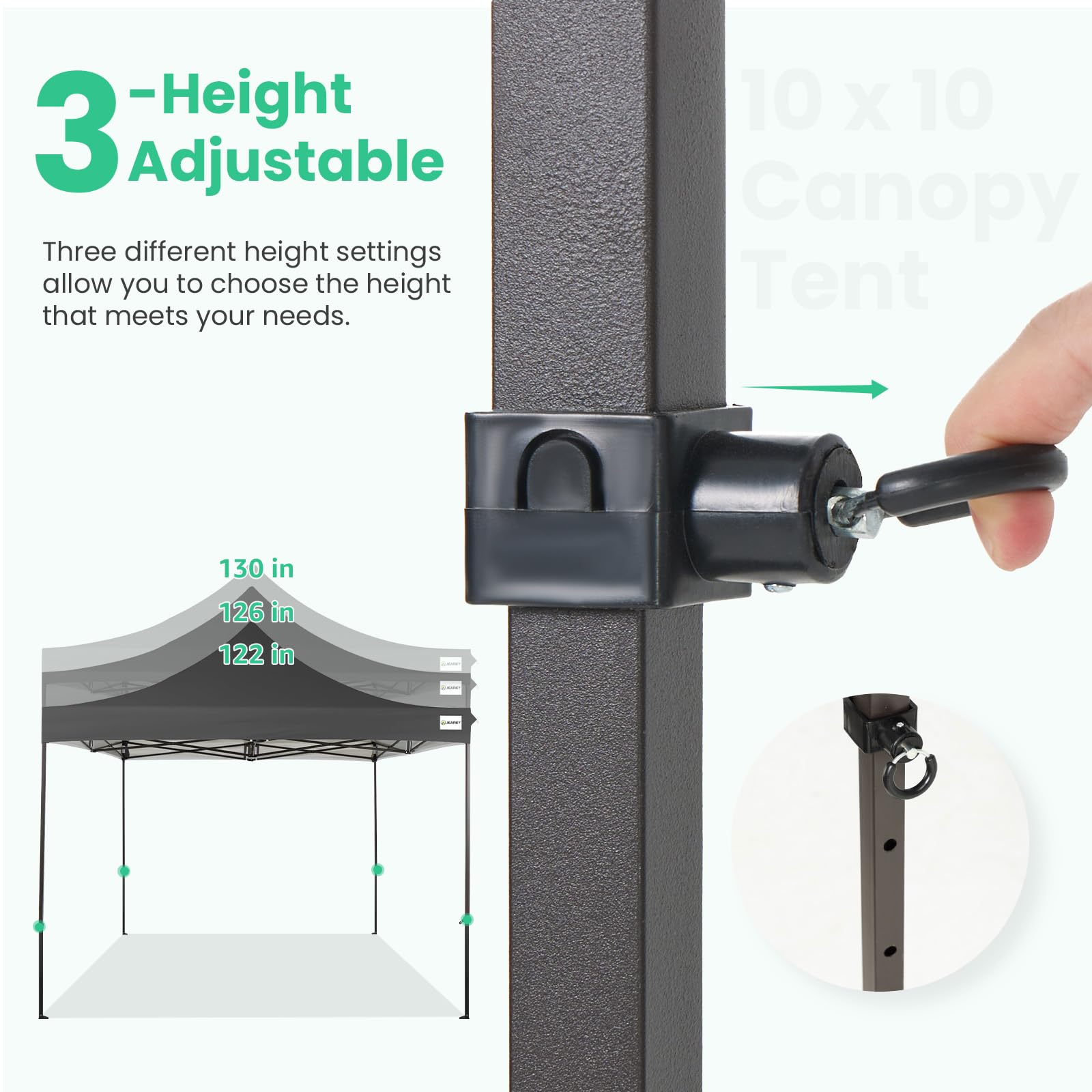 Upgraded 10x10 Pop Up Canopy Tent - Heavy Duty Outdoor Canopy with Roller Bag & 4 Sand Bags (Black) - Perfect for Camping, Beach Parties, Picnics, and Outdoor Events