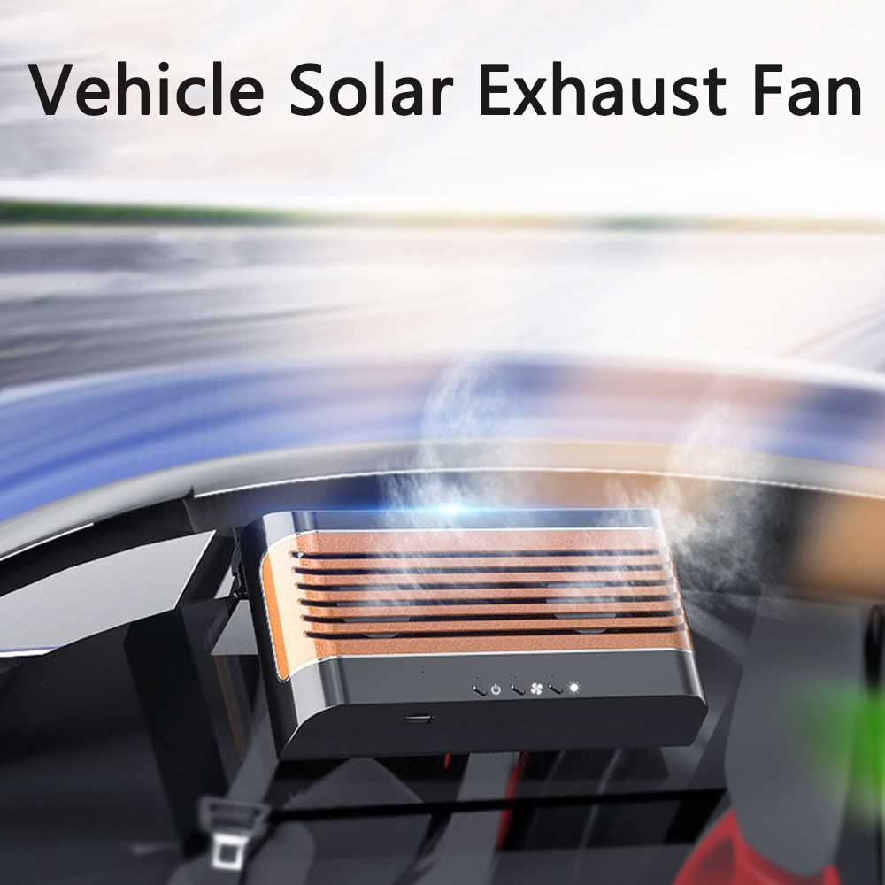 Solar Powered Car Window Exhaust Fan & Air Purifier - Vehicle Ventilation System for Front & Back Seats | Improves Airflow & Reduces Heat in Parked Cars