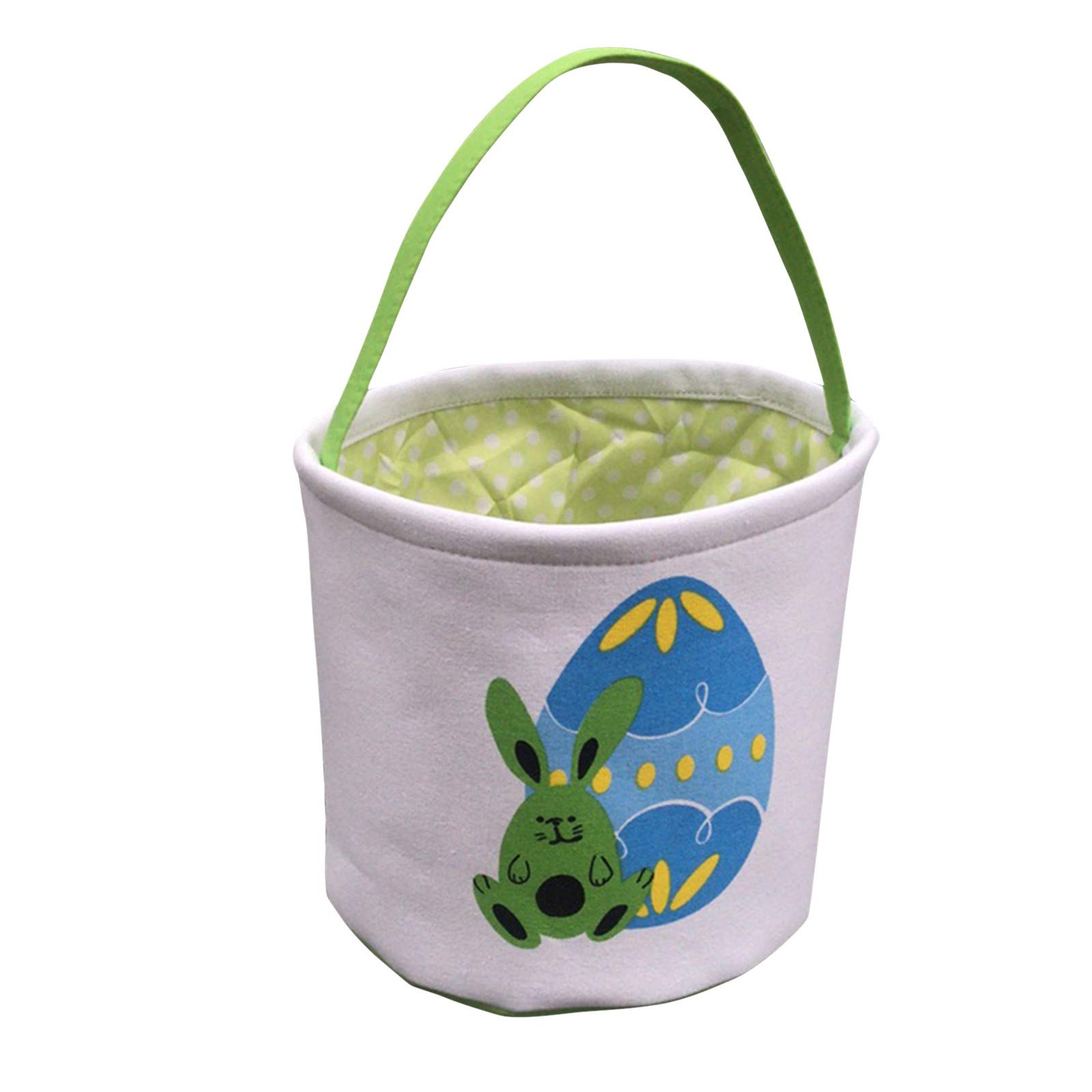 Canvas Easter Bunny Candy Print Carry Bag - Holiday Basket for Gifts, Housekeeping & Organizing | Perfect for Easter Treats, Home Storage & Chef Fridge Bin