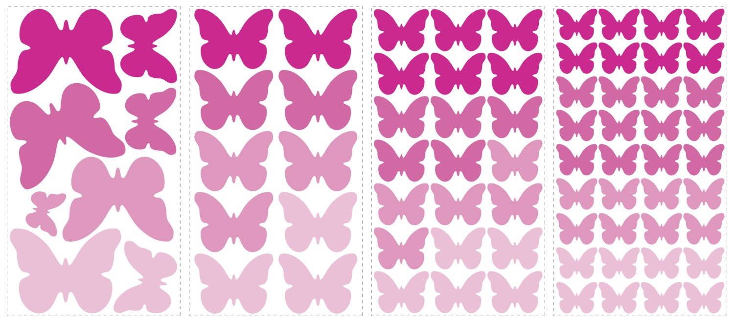 RoomMates RMK2713SCS Pink Flutter Butterflies Peel and Stick Wall Decals - Self-Adhesive Wall Stickers for Girls Bedroom, Nursery, Kids Room Decor - Easy to Apply & Remove