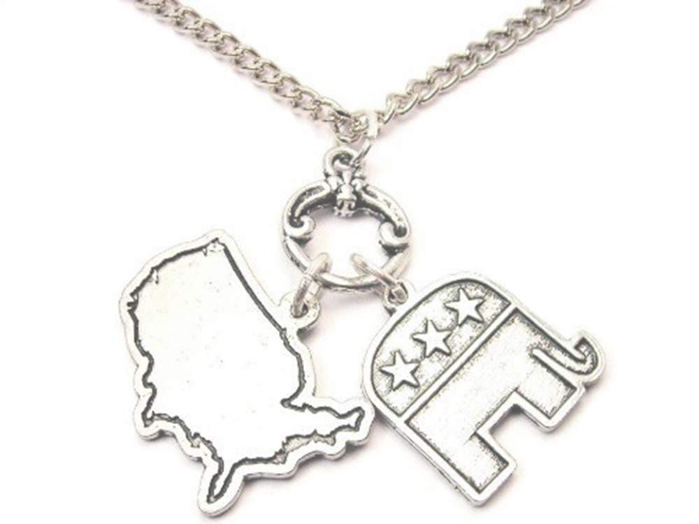 Republican Elephant with American Flag Charm 18